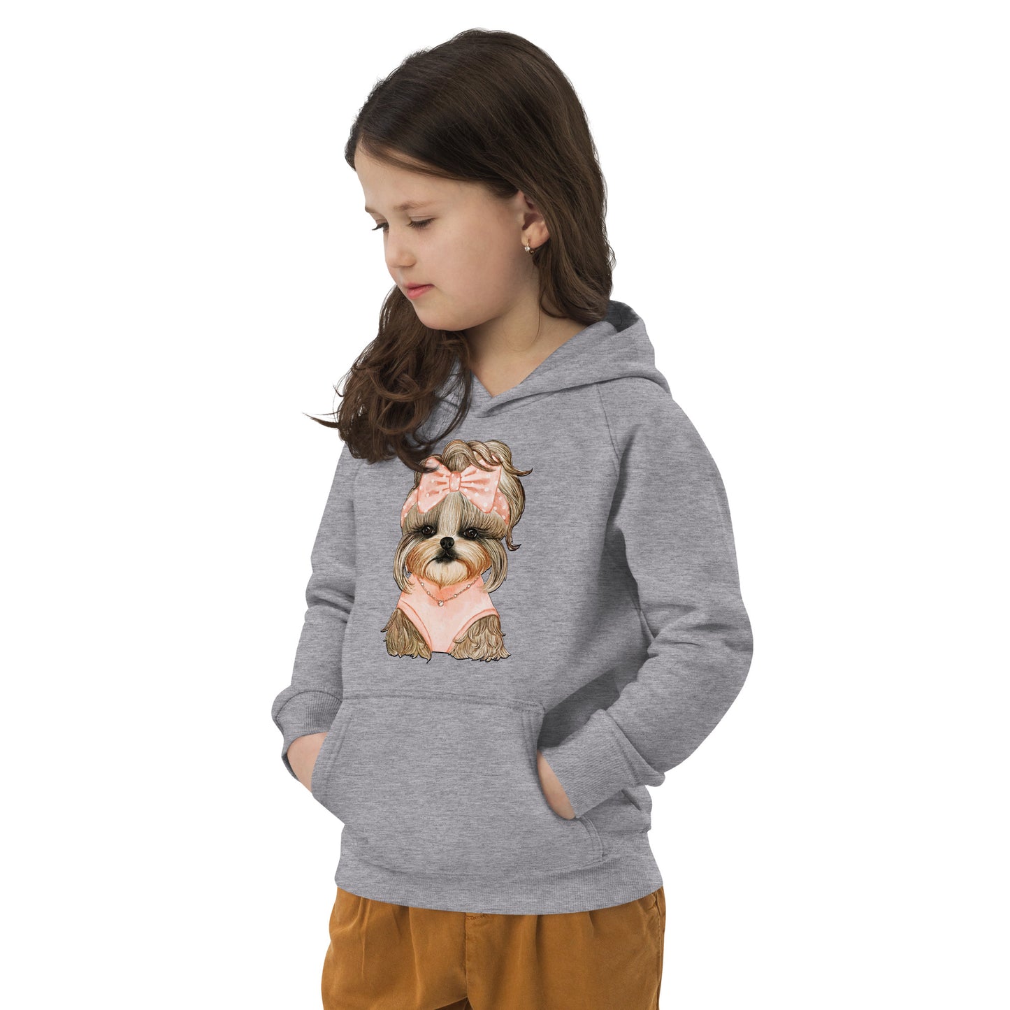 Adorable Dog with Cute Hair Ribbon Hoodie, No. 0561