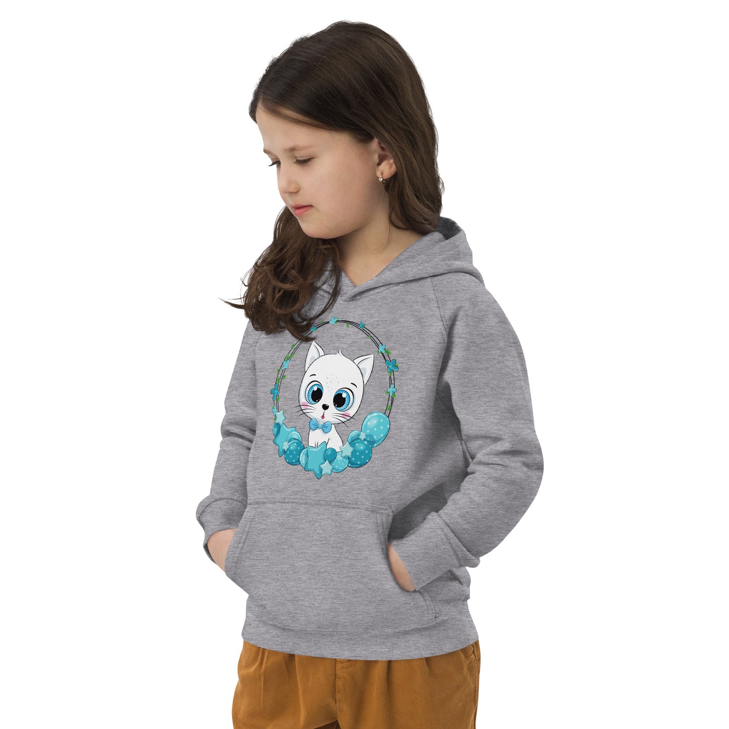 Cute Cat with Balloon Wreath Hoodie, No. 0164