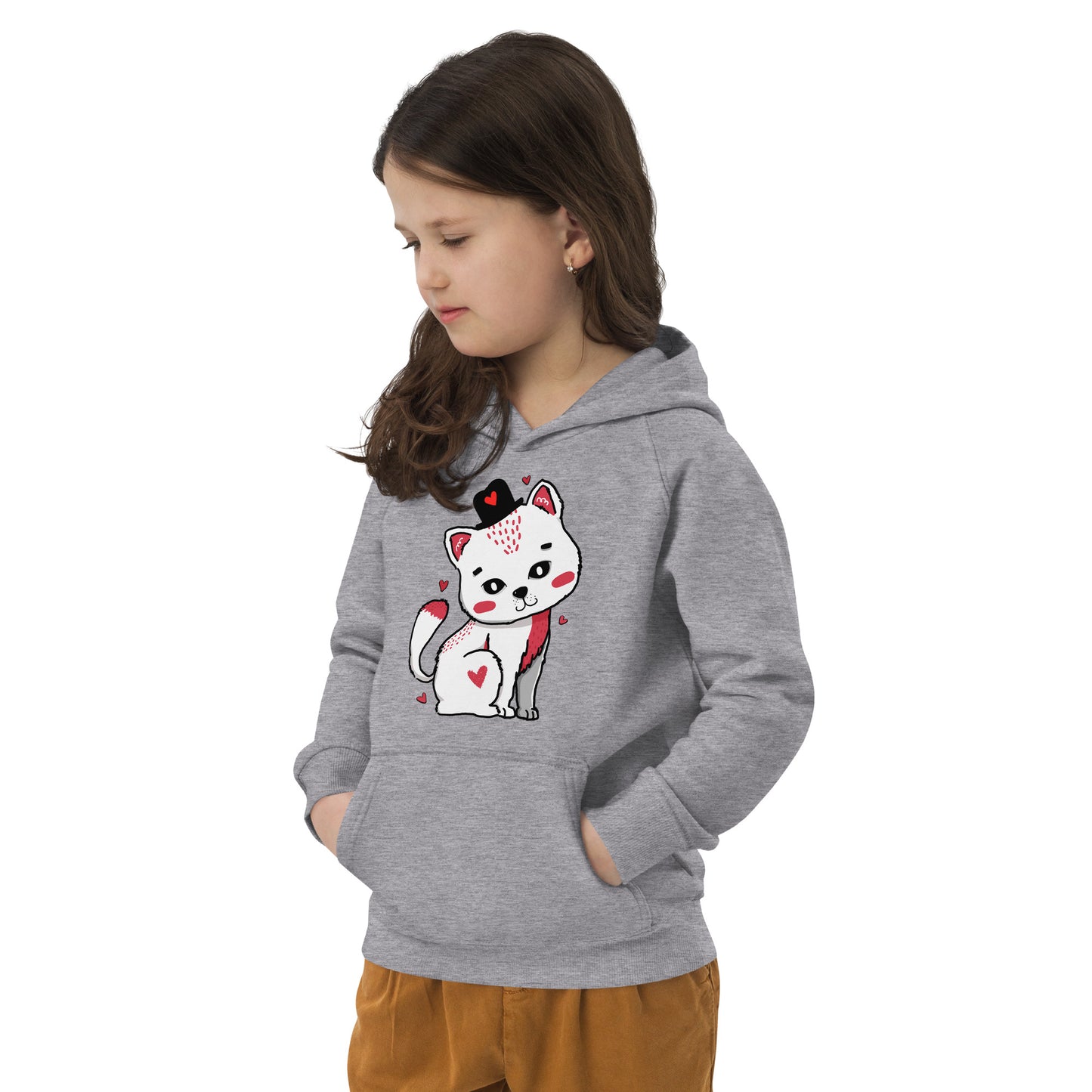 Cute Cat Wearing Cool Hat Hoodie, No. 0161