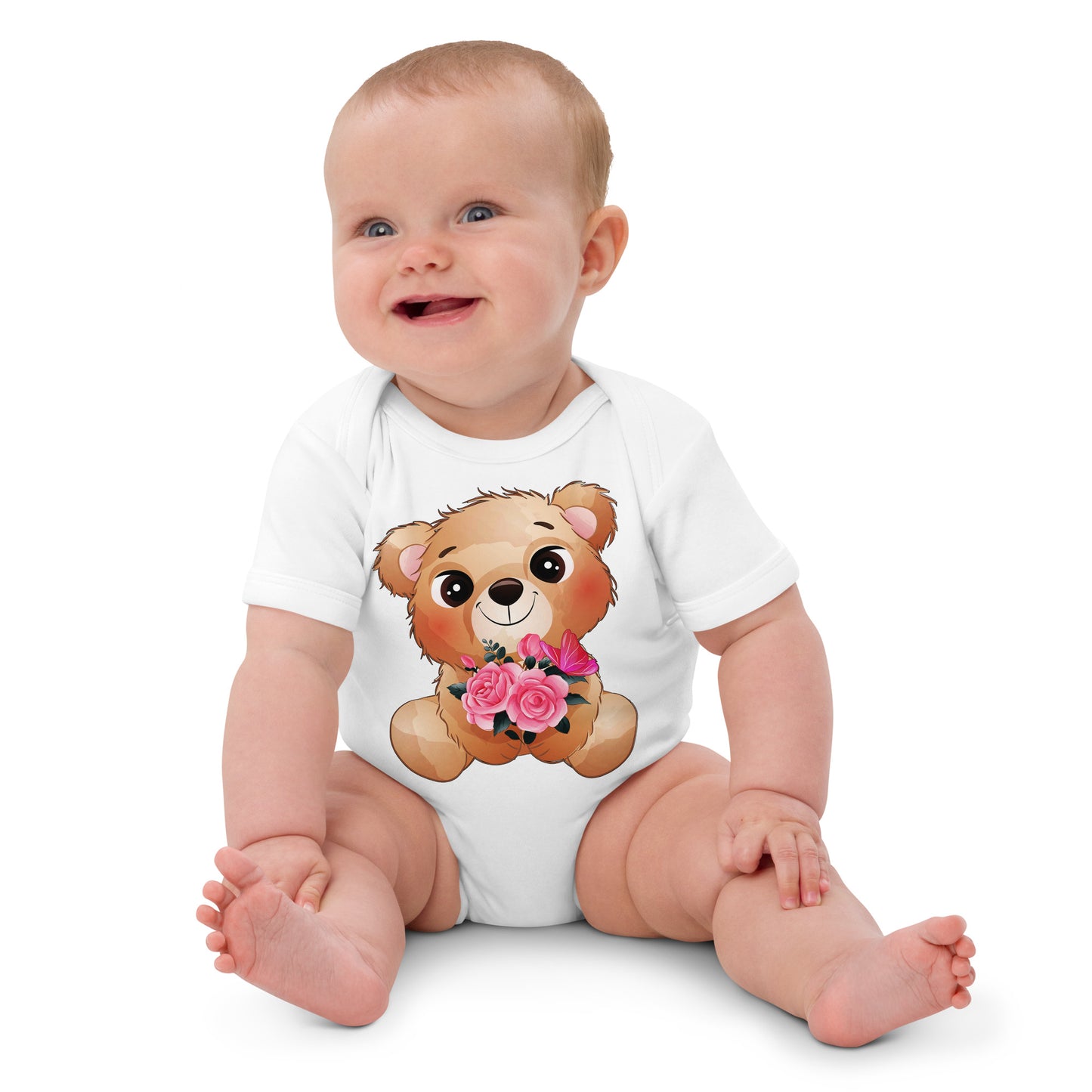 Little Bear with Flowers Bodysuit, No. 0028
