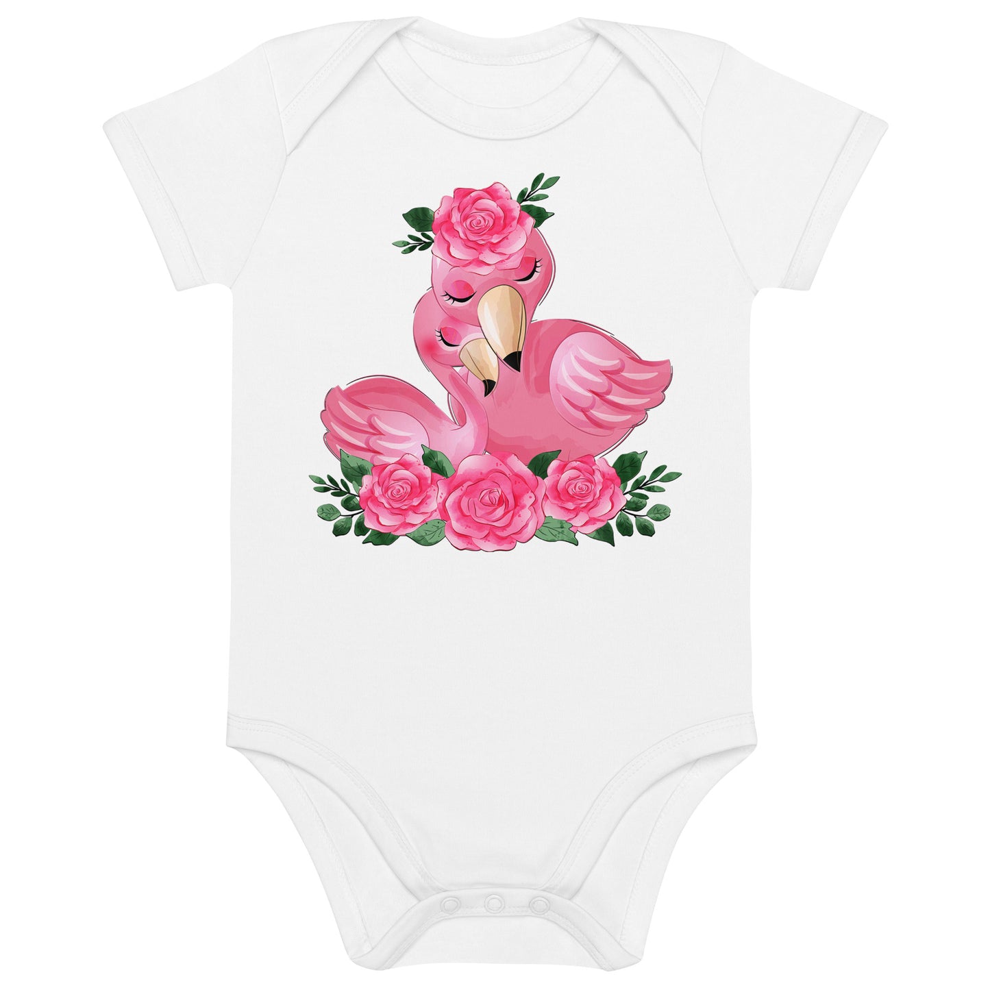 Cute Flamingo Mom and Baby Bodysuit, No. 0080