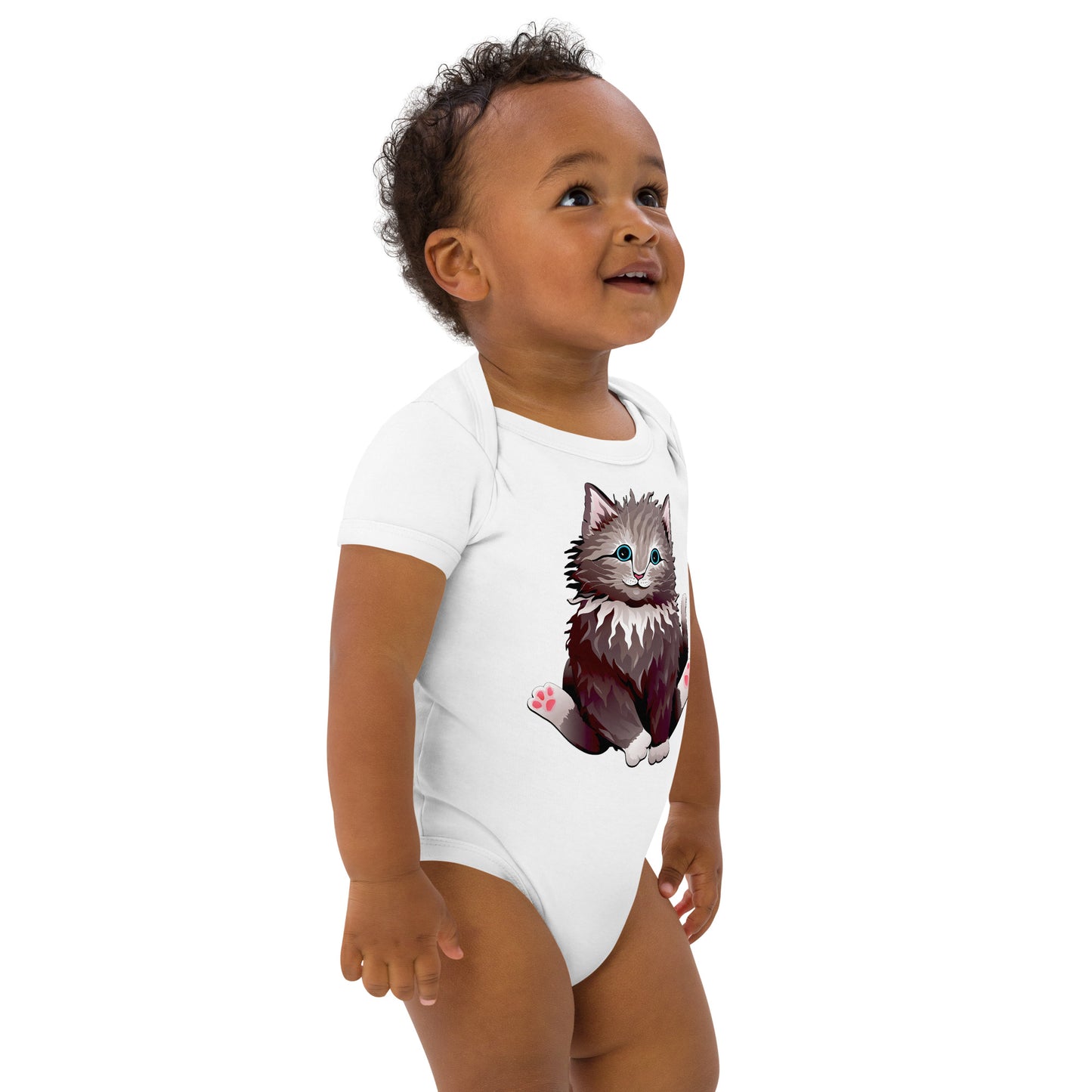 Cute Cat Smiling Bodysuit, No. 0160