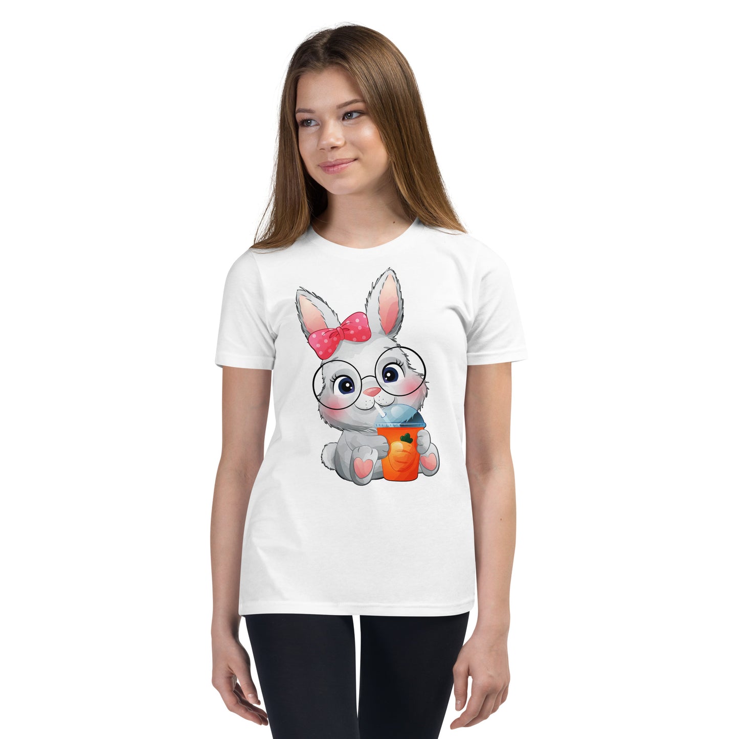 Bunny Drinking Carrot Juice T-shirt, No. 0029
