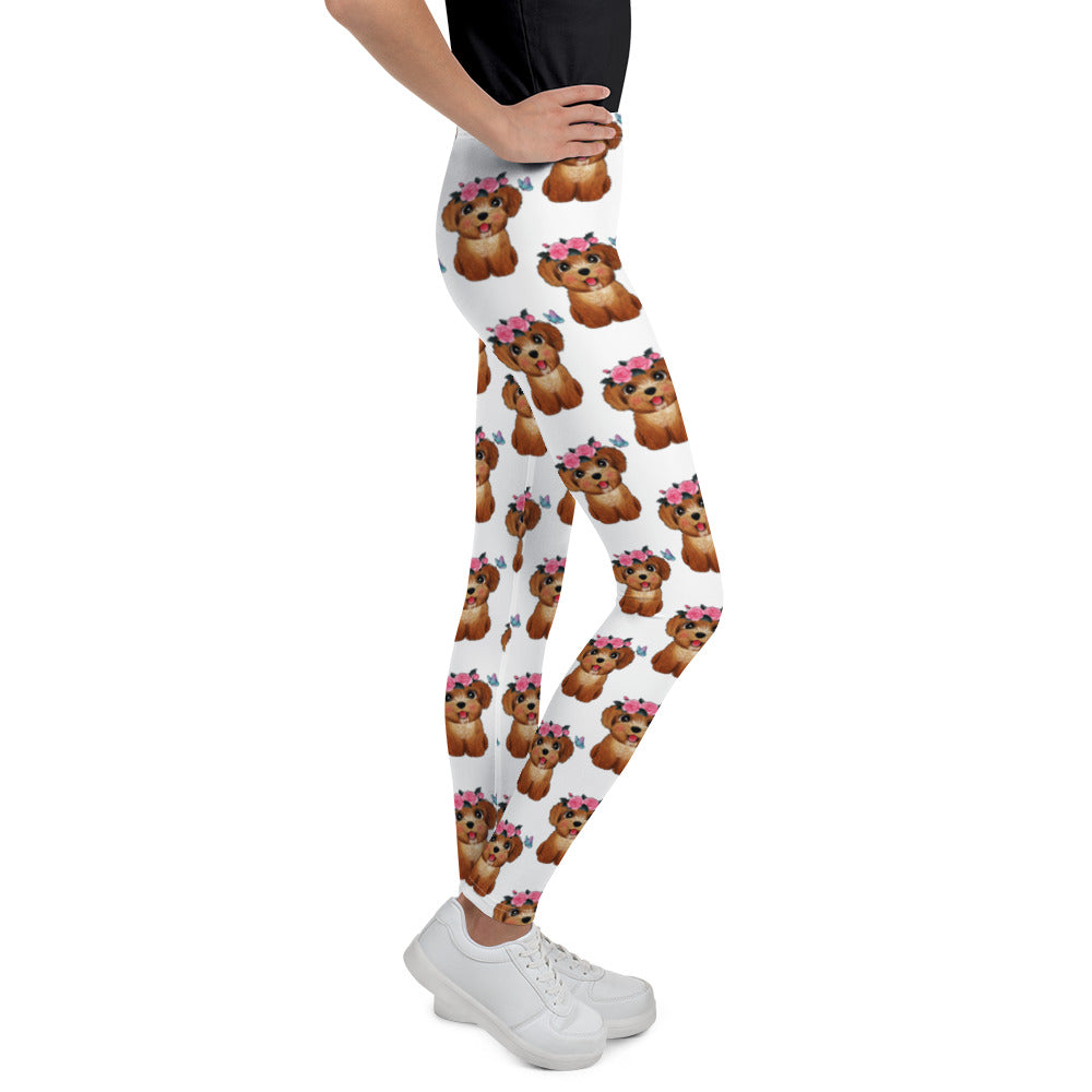 Cute Poodle Puppy Dog Leggings, No. 0369