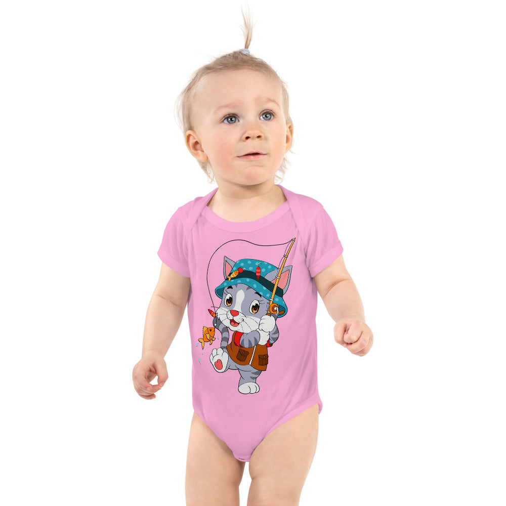 Cute Cat Fishing, Bodysuits, No. 0156