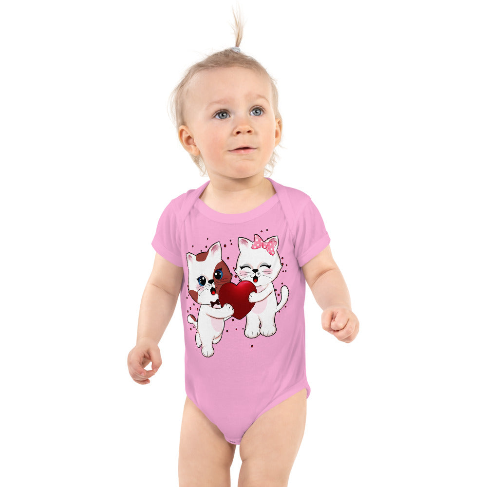 Cute Couple Cats in Love, Bodysuits, No. 0289