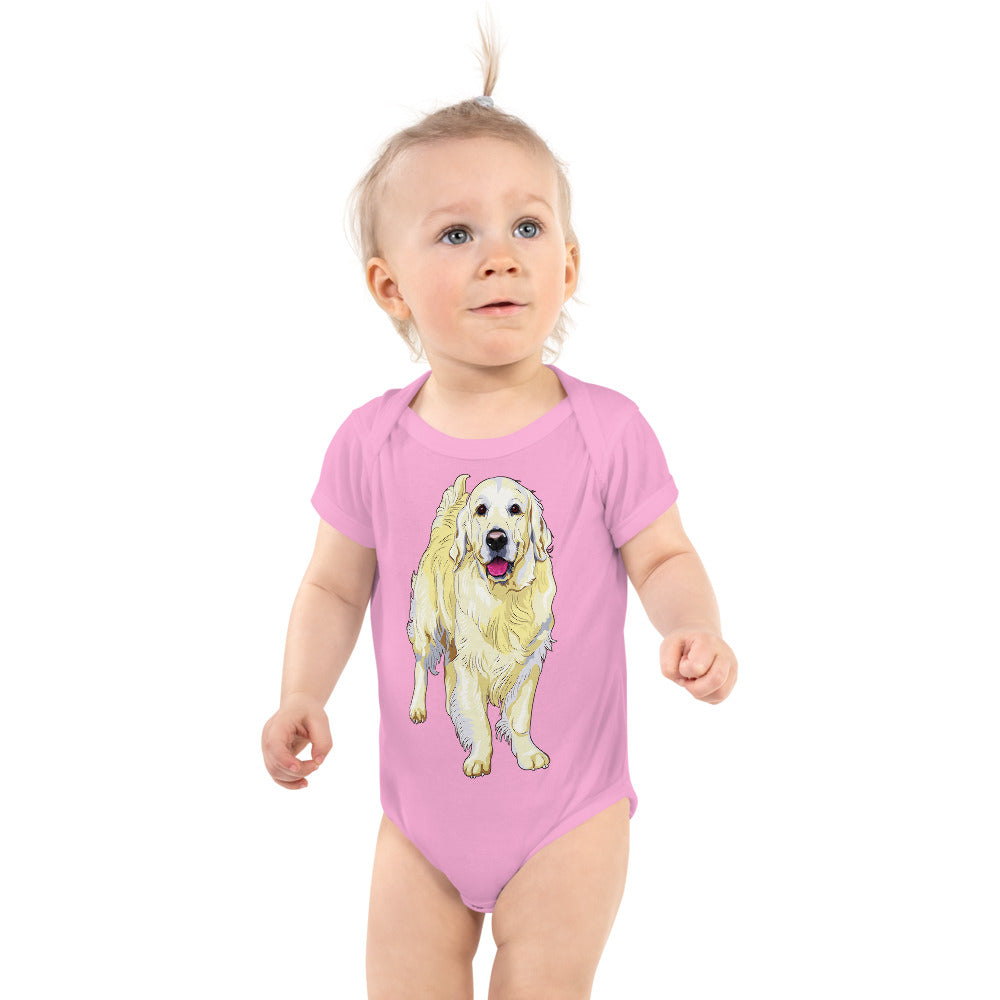 Cute Golden Retriever Dog, Bodysuits, No. 0595