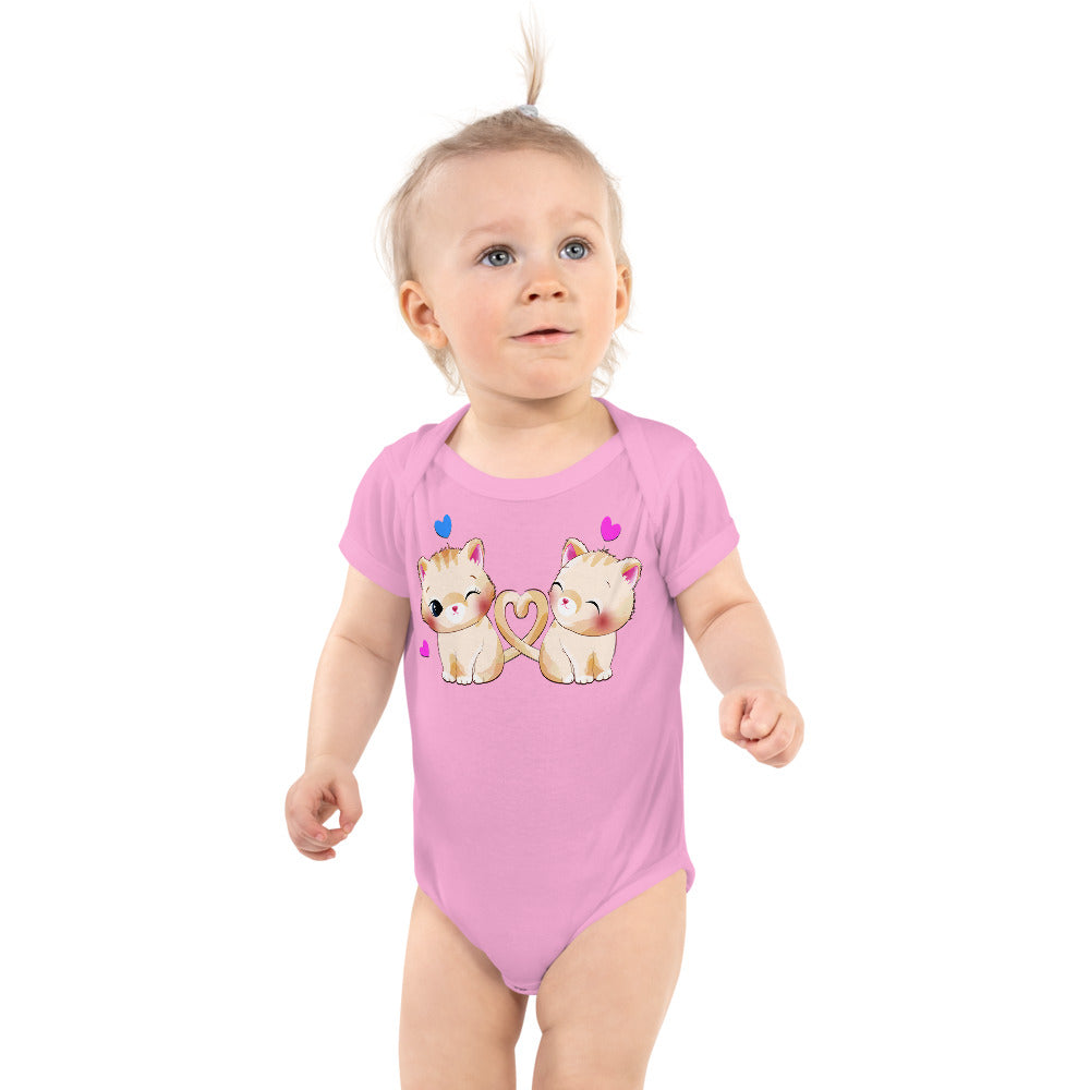 Cute Kitten Cats in Love, Bodysuits, No. 0206