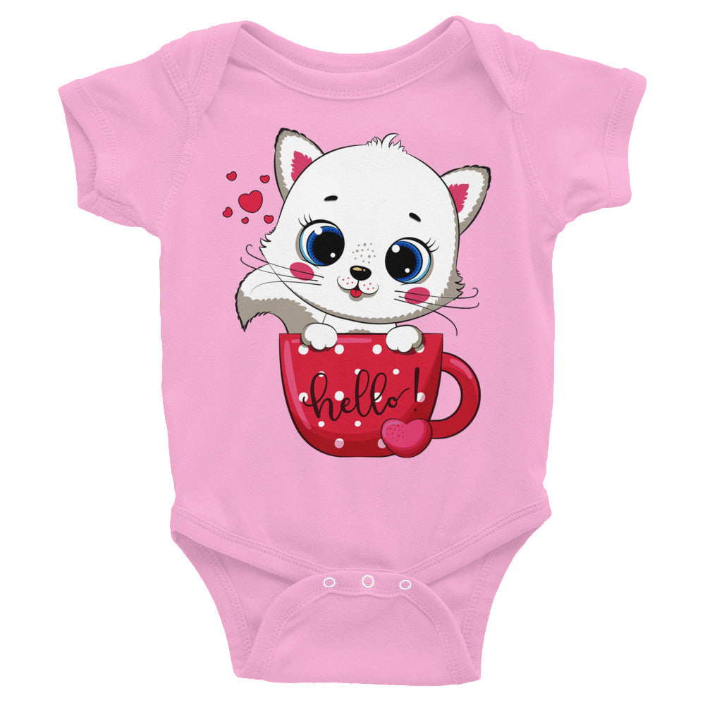 Cute Kitty Cat Inside Cup, Bodysuits, No. 0318