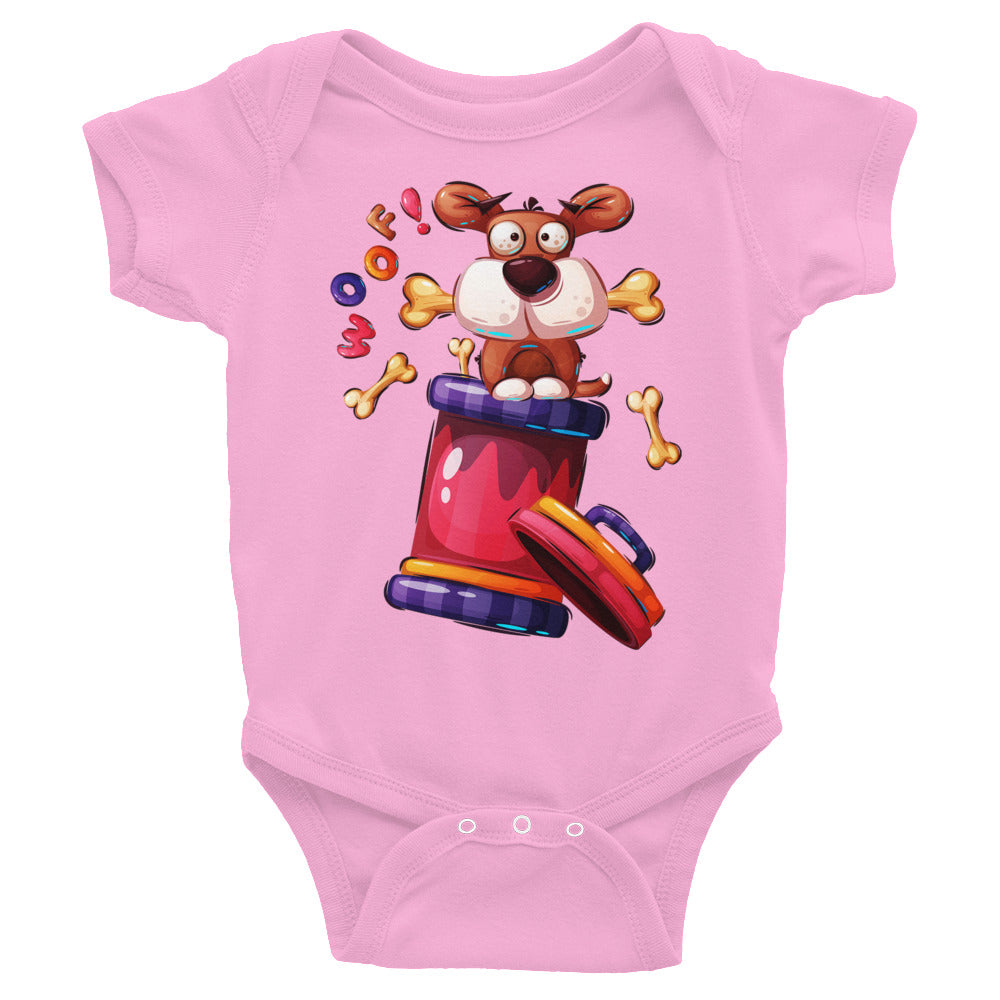 Comic Dog with Bone Trash Bodysuit, No. 0056