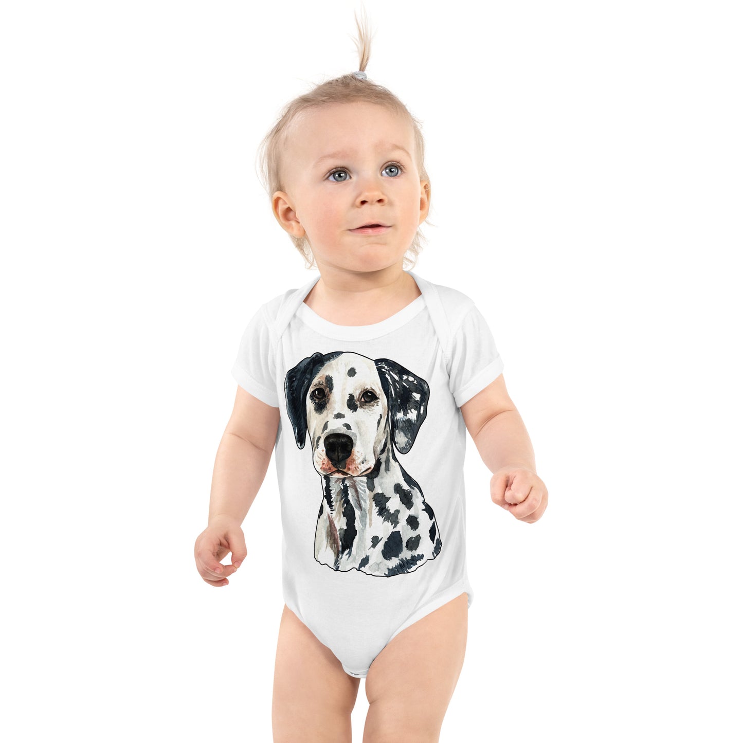 Cute Dalmatian Dog Portrait Bodysuit, No. 0592