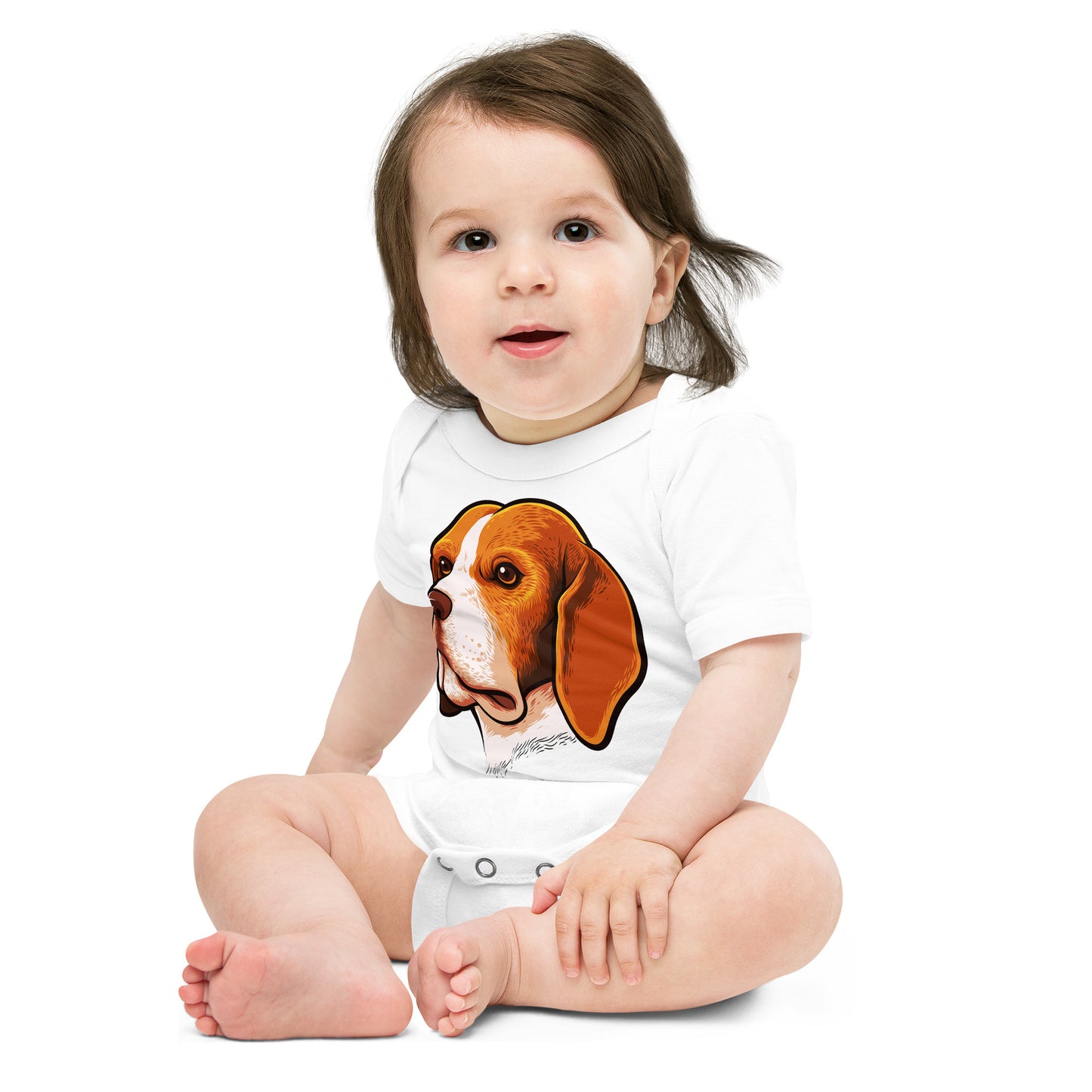 Beagle Dog Portrait Bodysuit, No. 0105