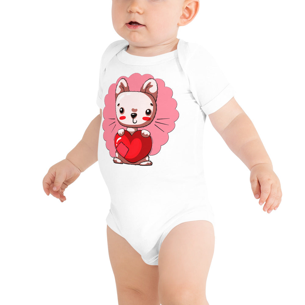 Cute Kitty Cat with Heart Bodysuit, No. 0330