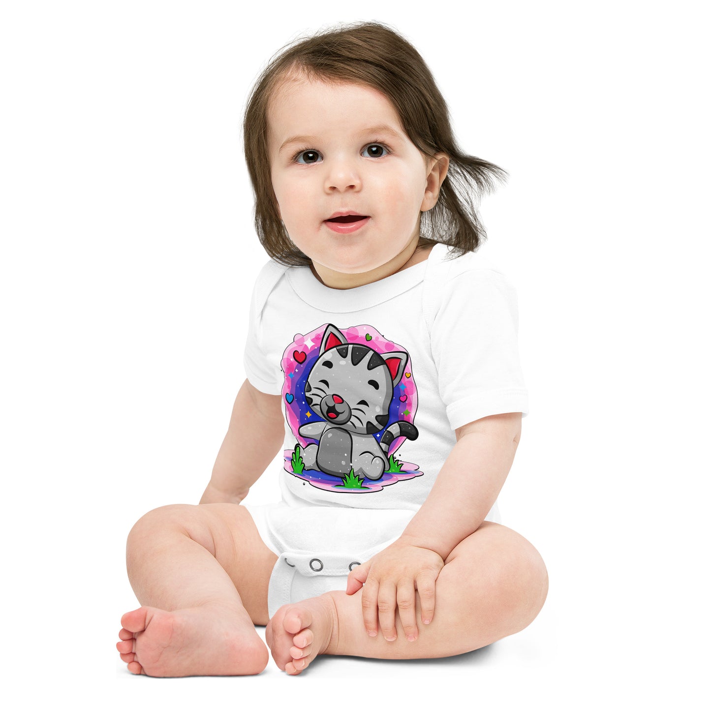 Happy Cat Laughing in the Garden Bodysuit, No. 0530