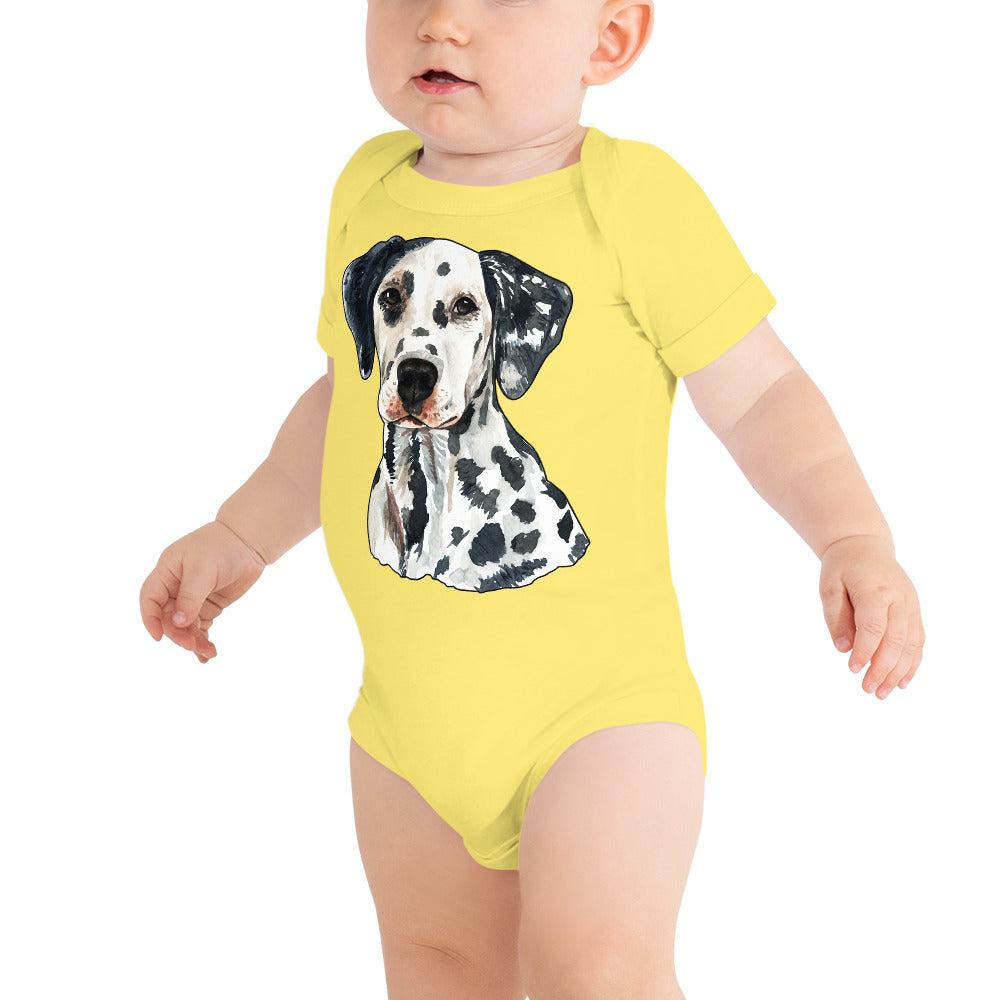 Cute Dalmatian Dog Portrait, Bodysuits, No. 0592