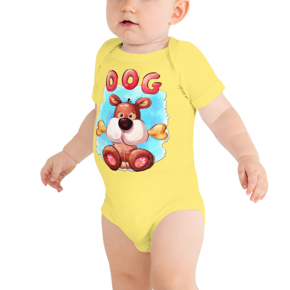 Cute Dog with Bone, Bodysuits, No. 0499