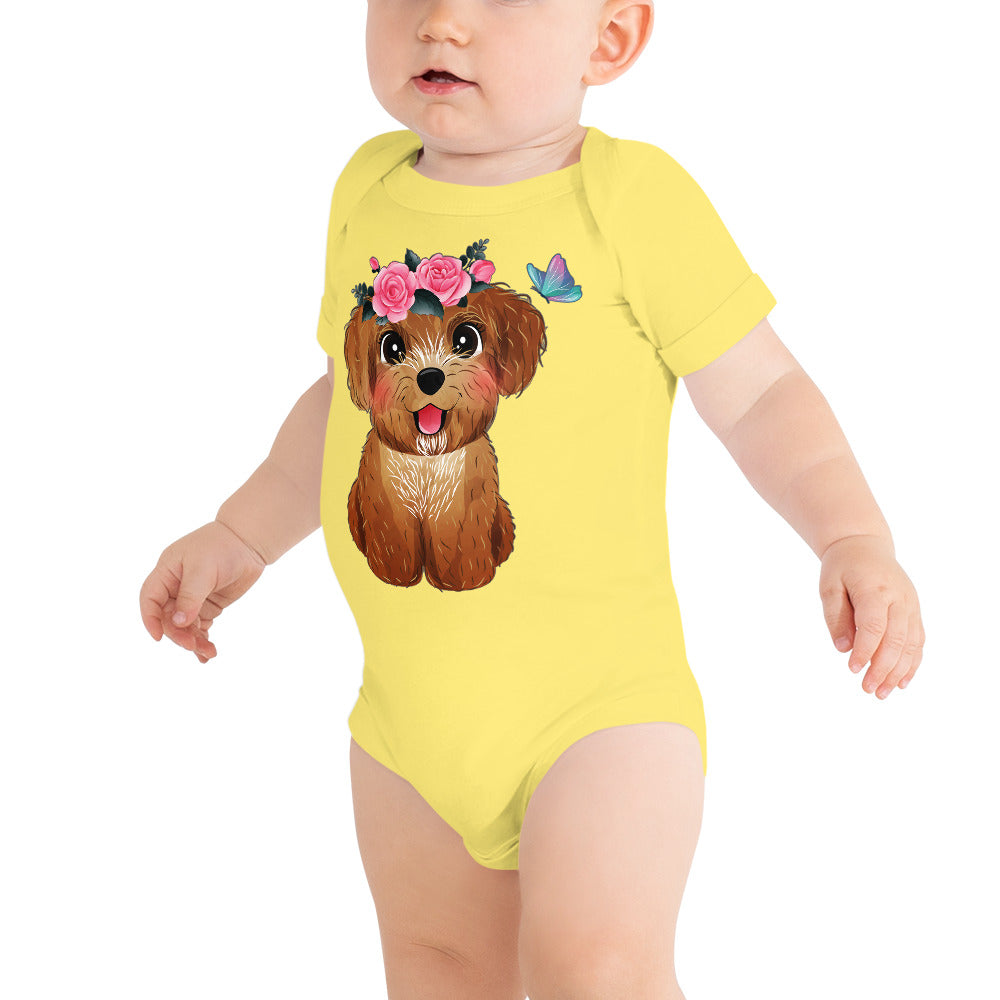 Cute Poodle Puppy Dog, Bodysuits, No. 0369