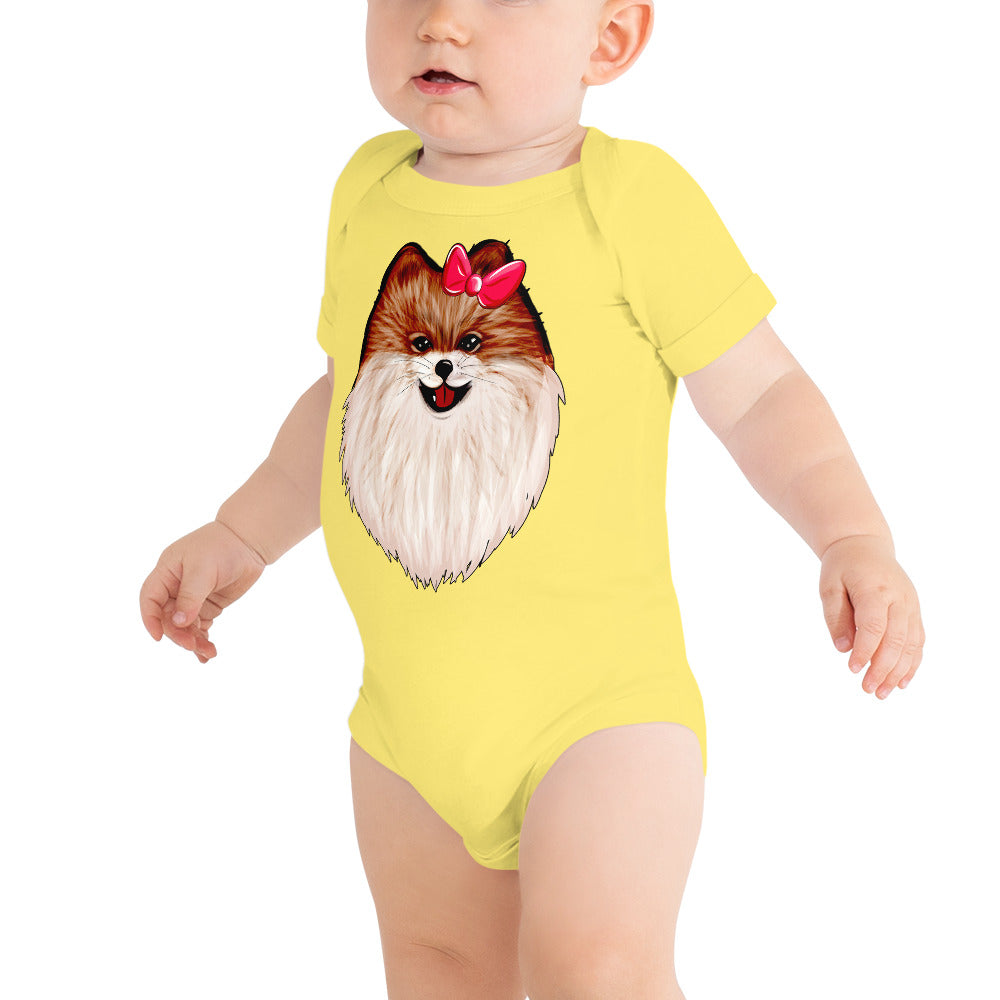 Cute Lovely Pomeranian Dog, Bodysuits, No. 0597