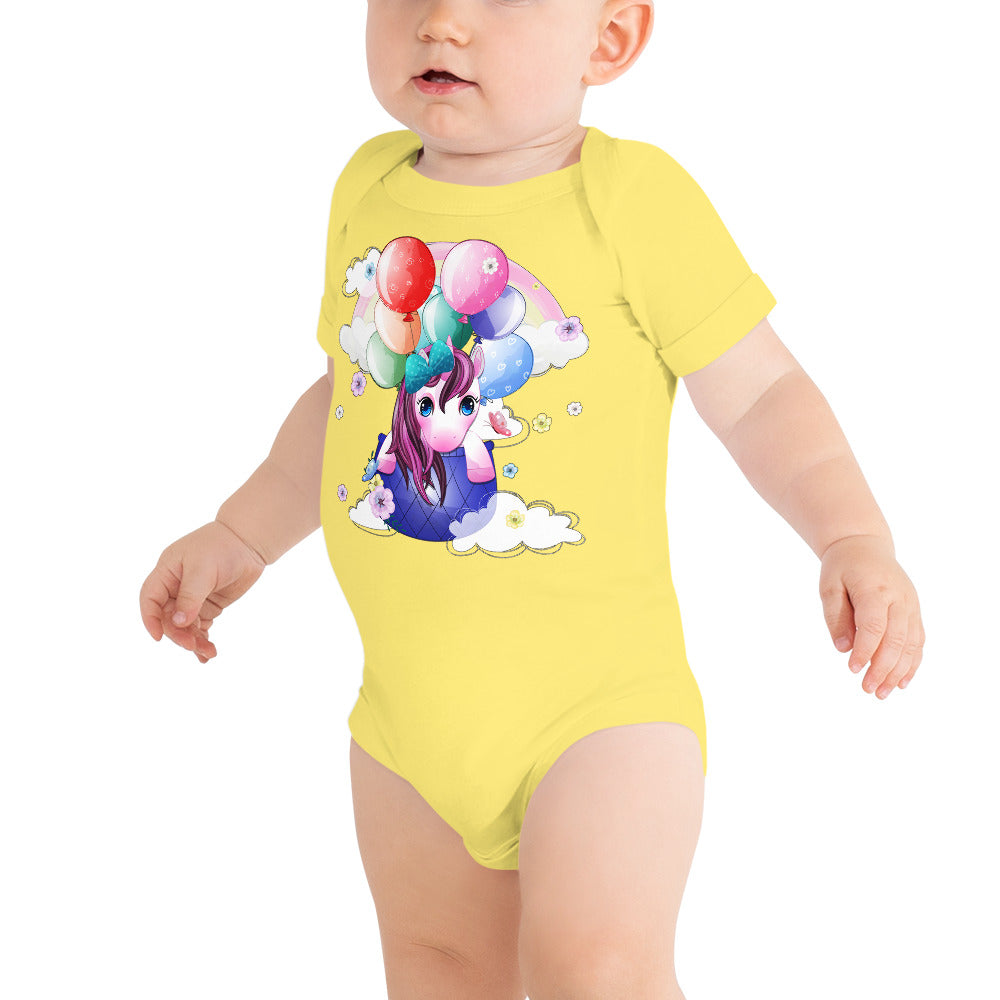 Unicorn with Balloons, Bodysuits, No. 0093