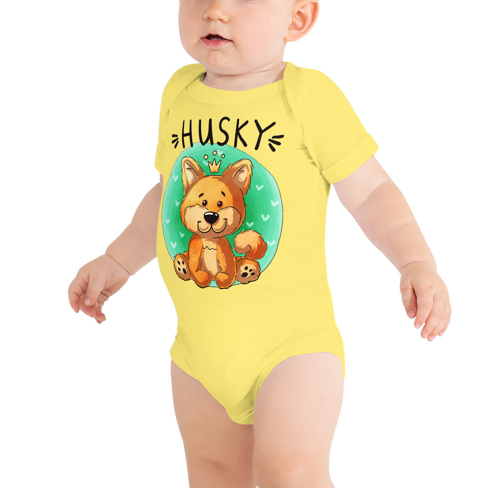 Lovely Husky Puppy Dog, Bodysuits, No. 0476