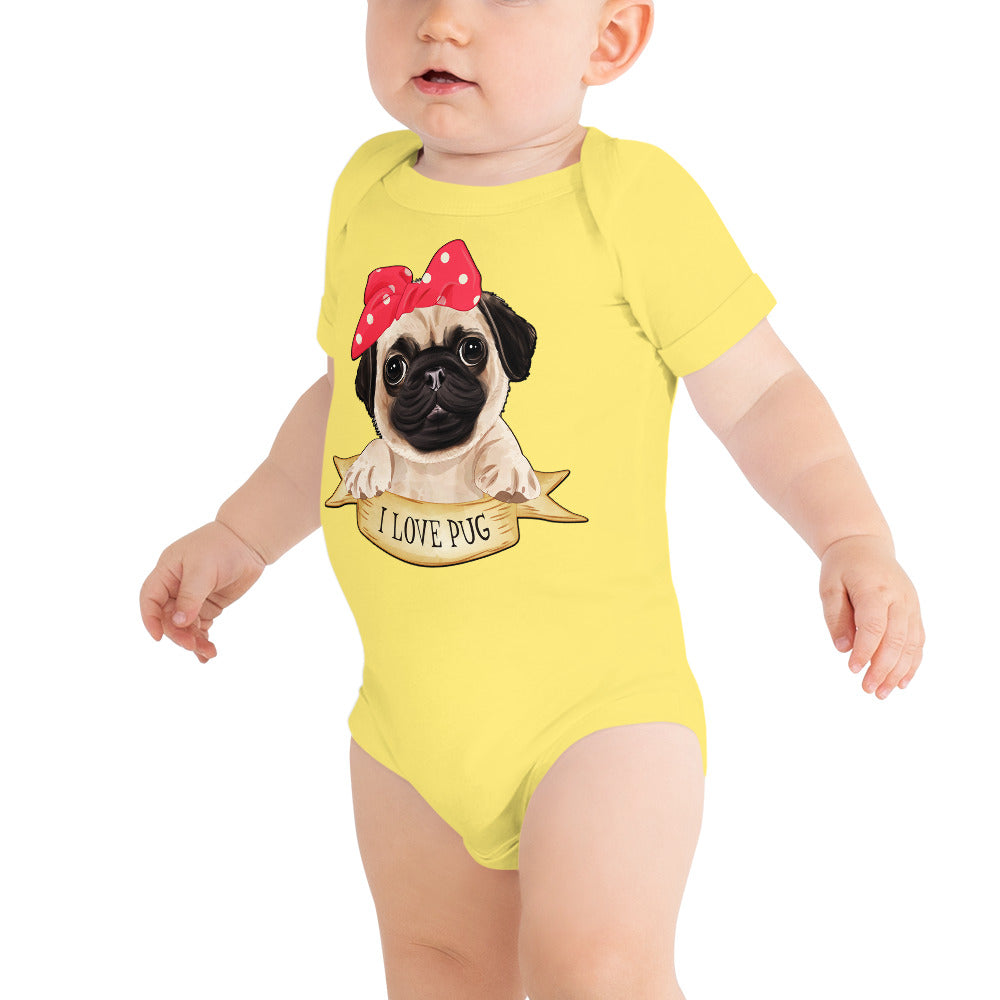 Lovely Pug Dog, Bodysuits, No. 0480