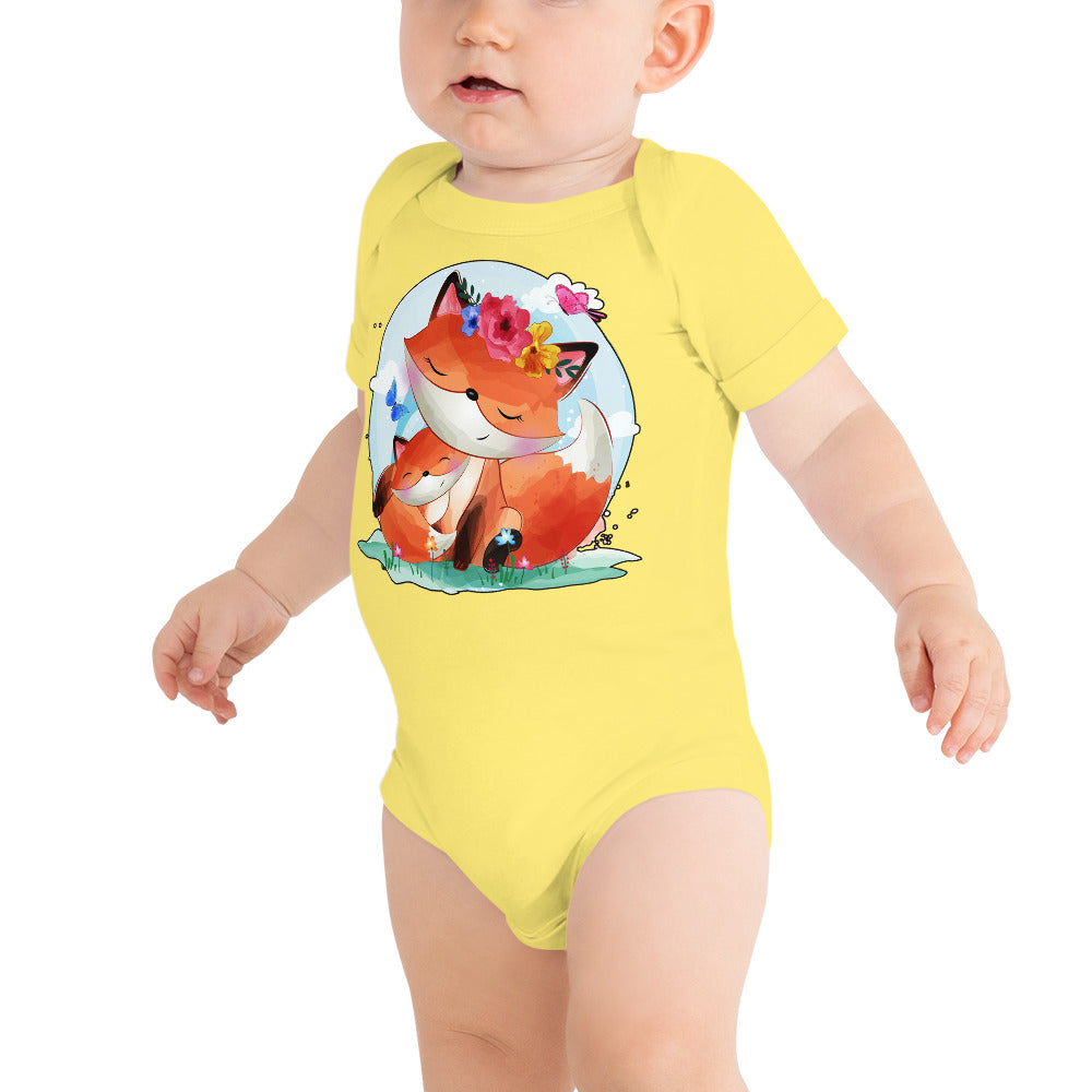 Lovely Mom and Baby Fox, Bodysuits, No. 0067