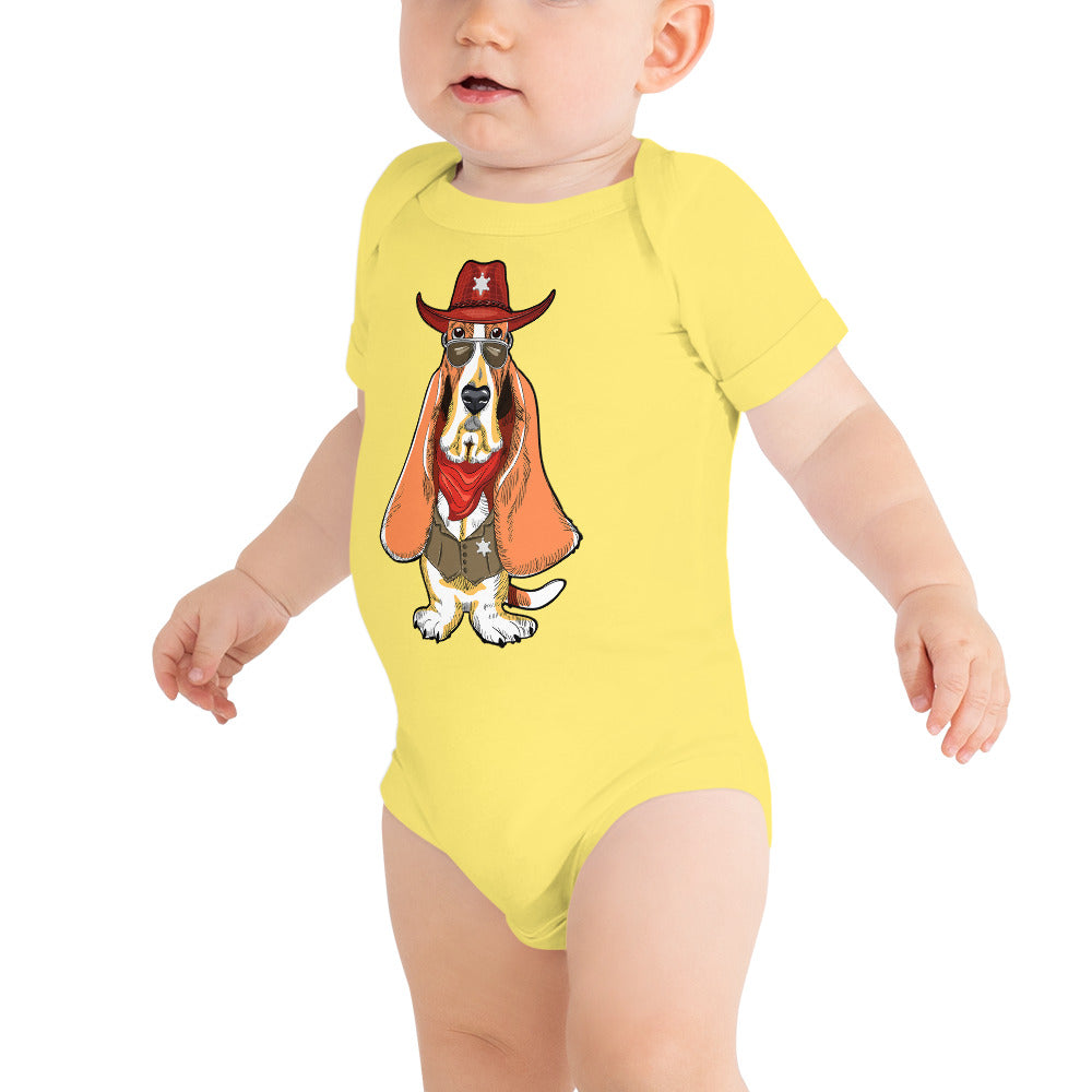 Basset Hound Dog as Sheriff Bodysuit, No. 0569