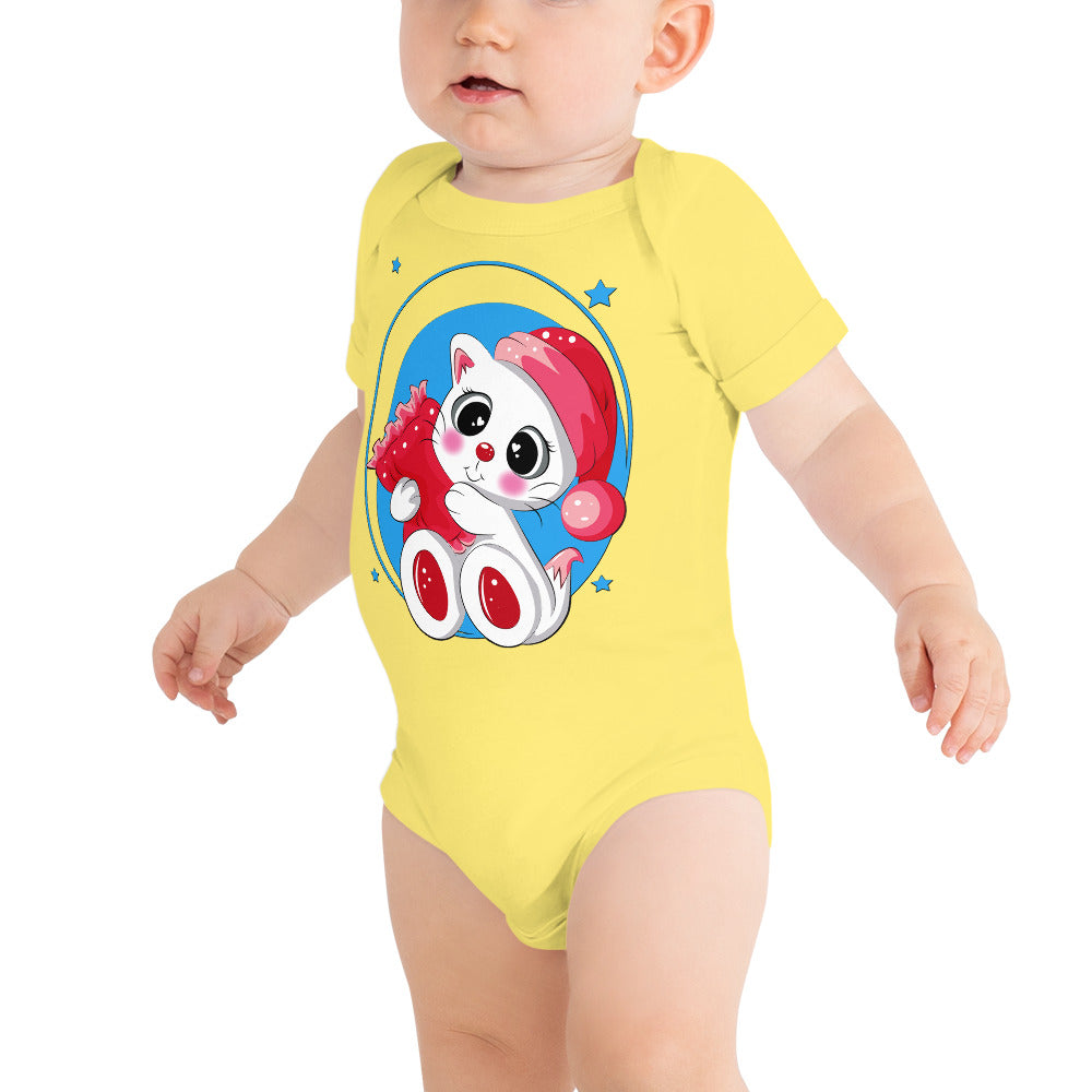 Cute Kitty Cat with Pink Pillow Bodysuit, No. 0331