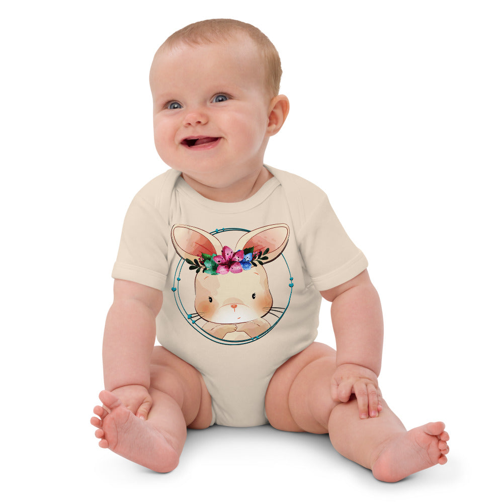Little Bunny with Floral, Bodysuits, No. 0074