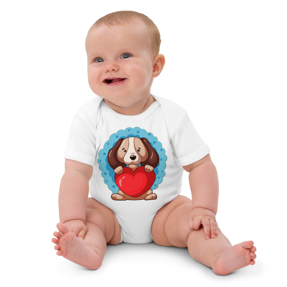 Dog Puppy with Childish Heart, Bodysuits, No. 0392