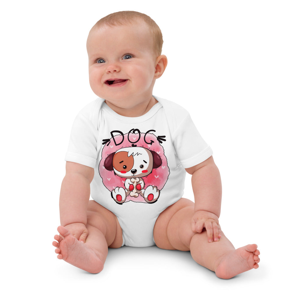 Cute Puppy with Bone, Bodysuits, No. 0066