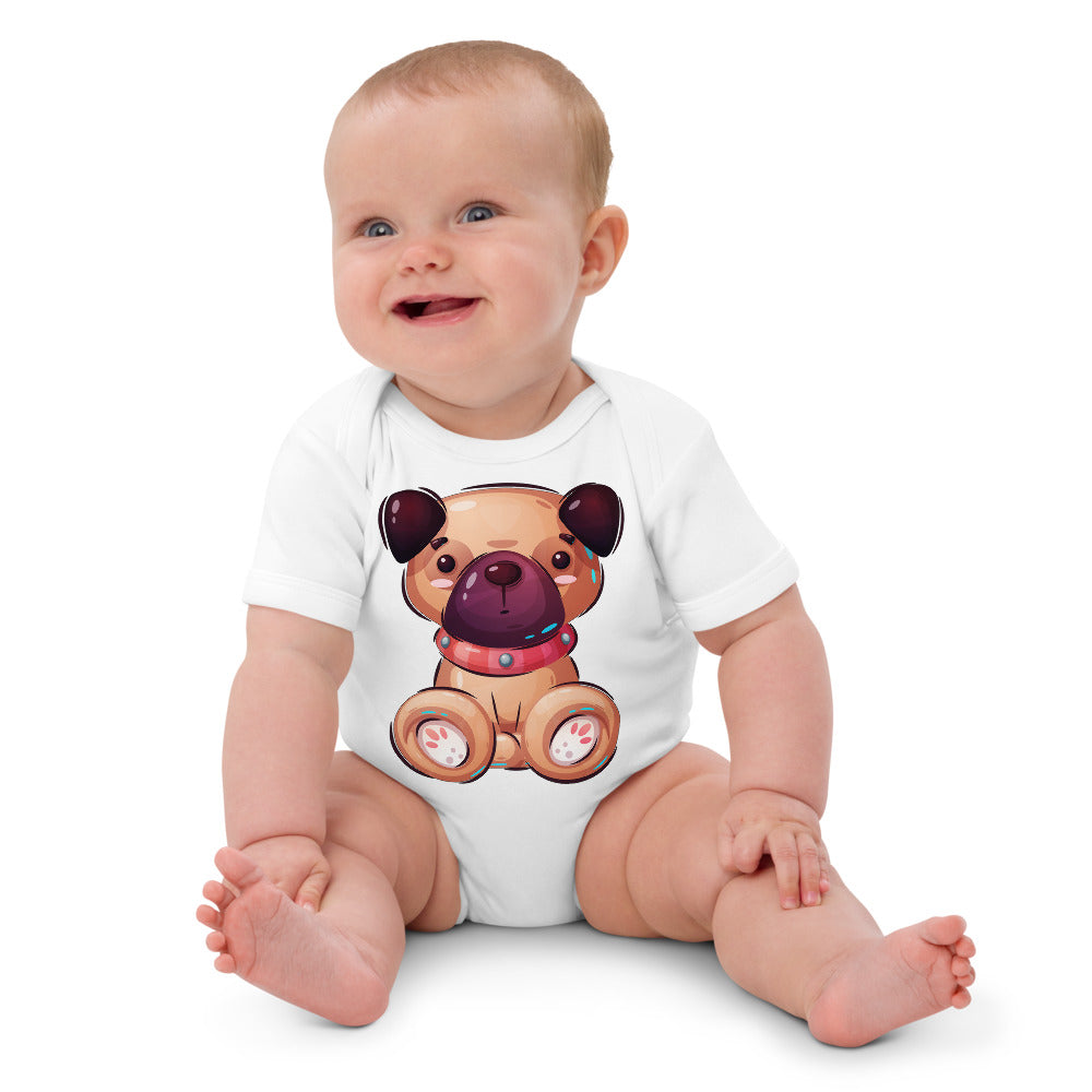 Cute Pug Dog, Bodysuits, No. 0065