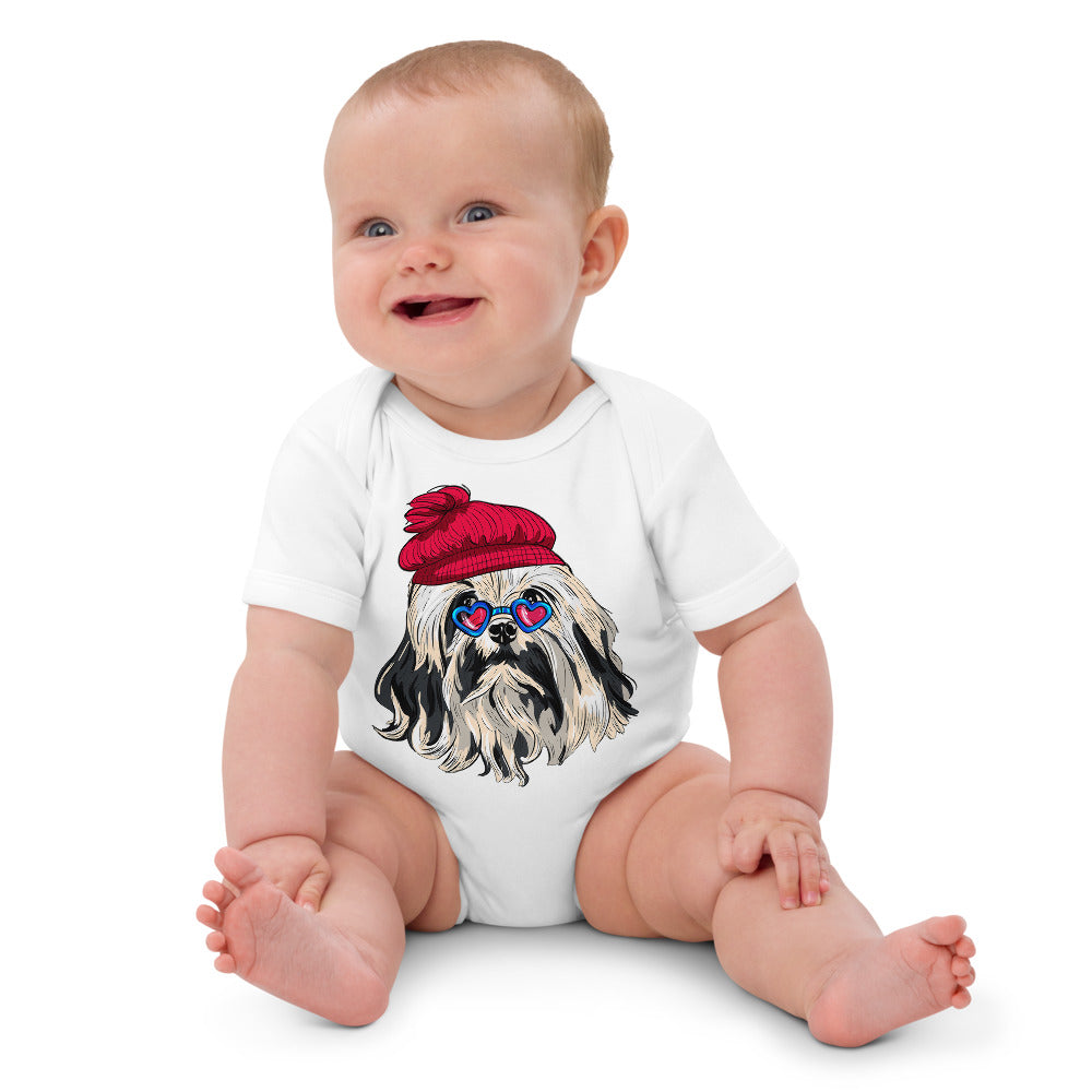 Cute Lowchen Dog, Bodysuits, No. 0598