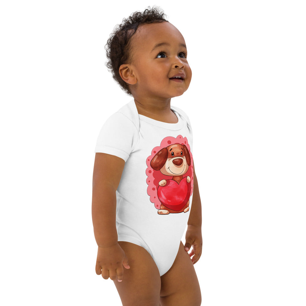 Dog Puppy with Heart, Bodysuits, No. 0393