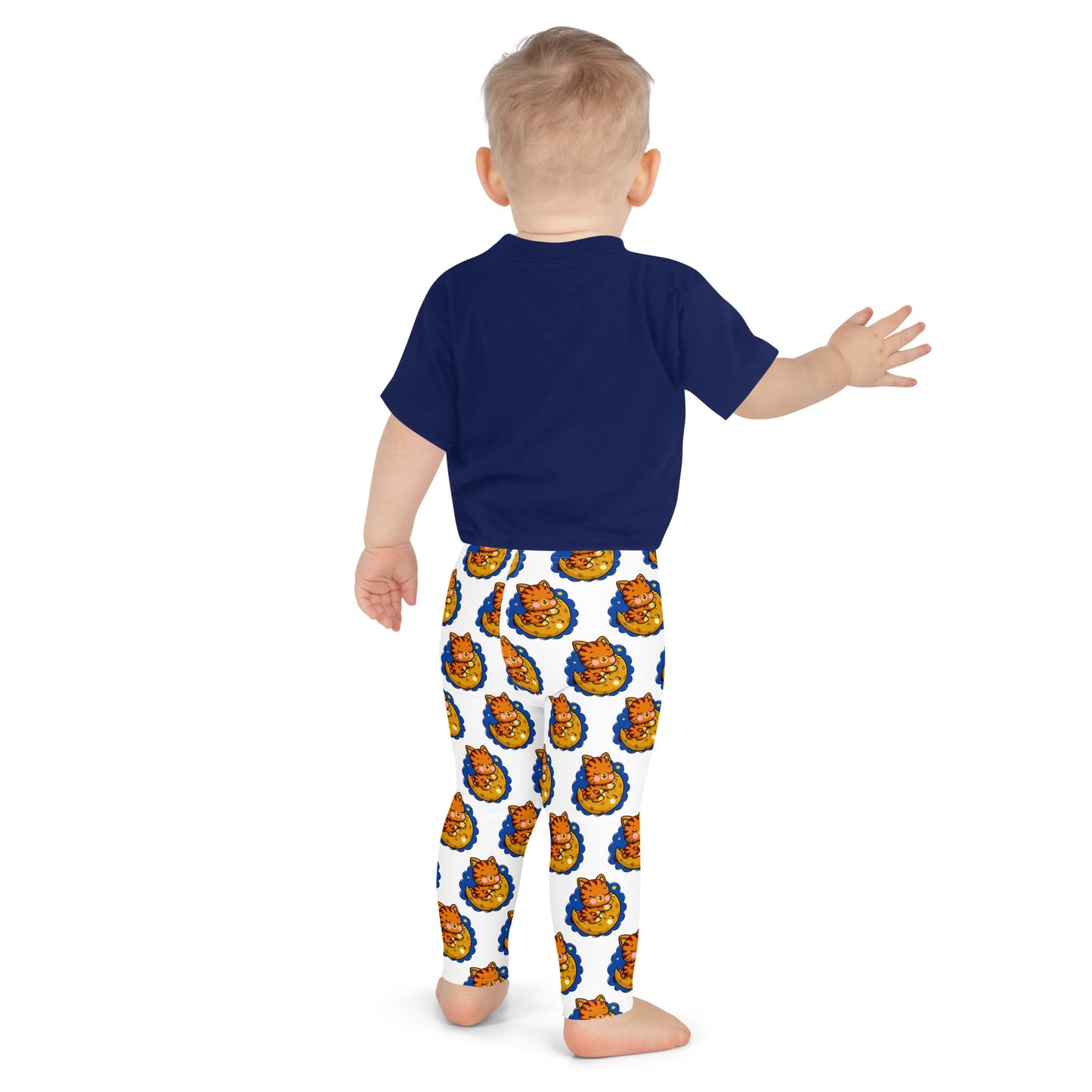 Cute Baby Cat Sleeping on the Moon Leggings, No. 0272