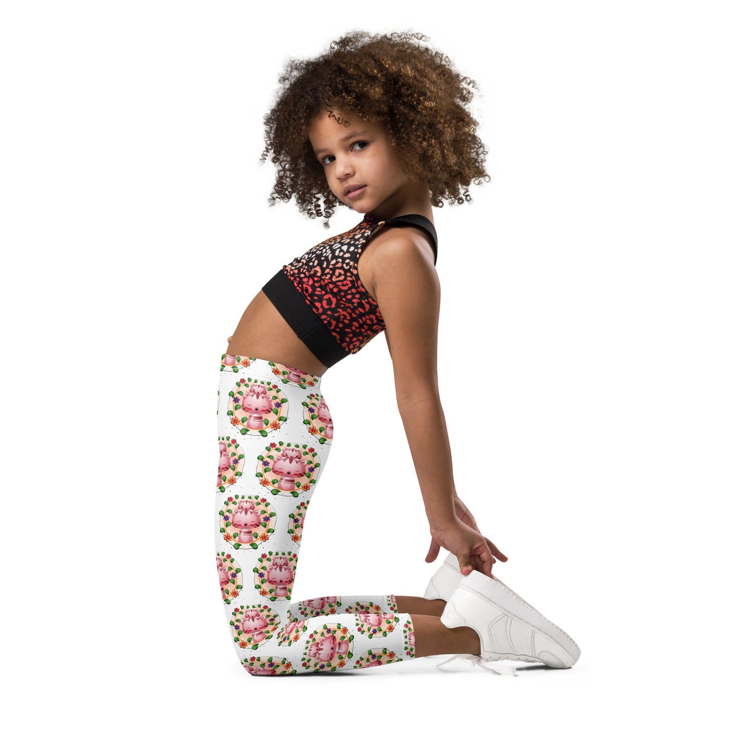 Cute Cats with Flower Wreath Leggings, No. 0287
