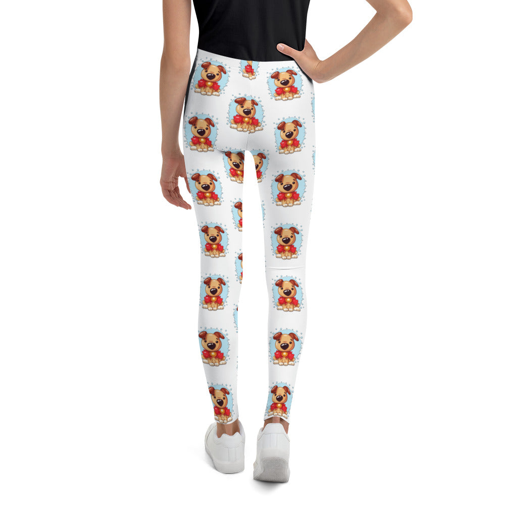 Cute Puppy Dog with Medal Leggings, No. 0373