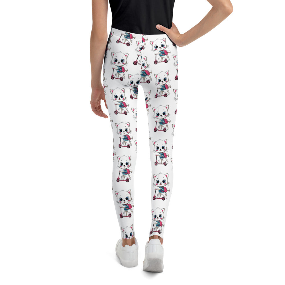 Cute Cat with Scooter Leggings, No. 0285