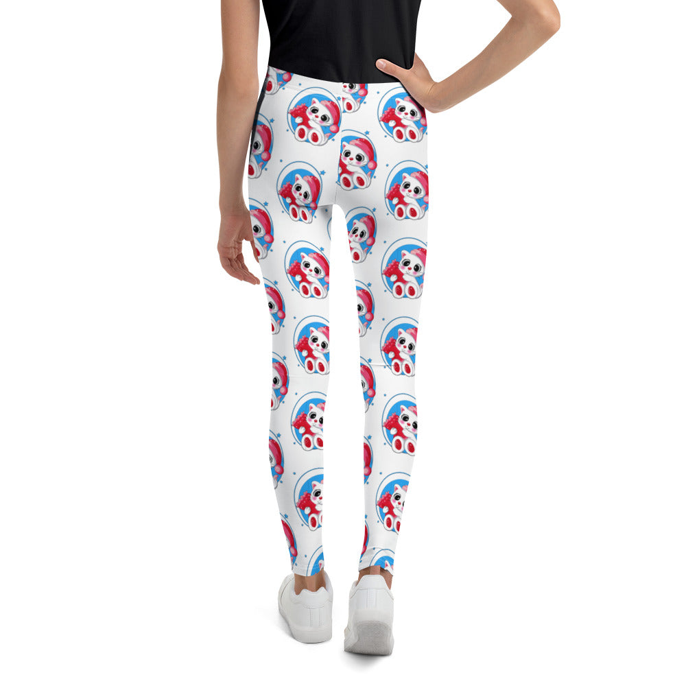 Cute Kitty Cat with Pink Pillow Leggings, No. 0331