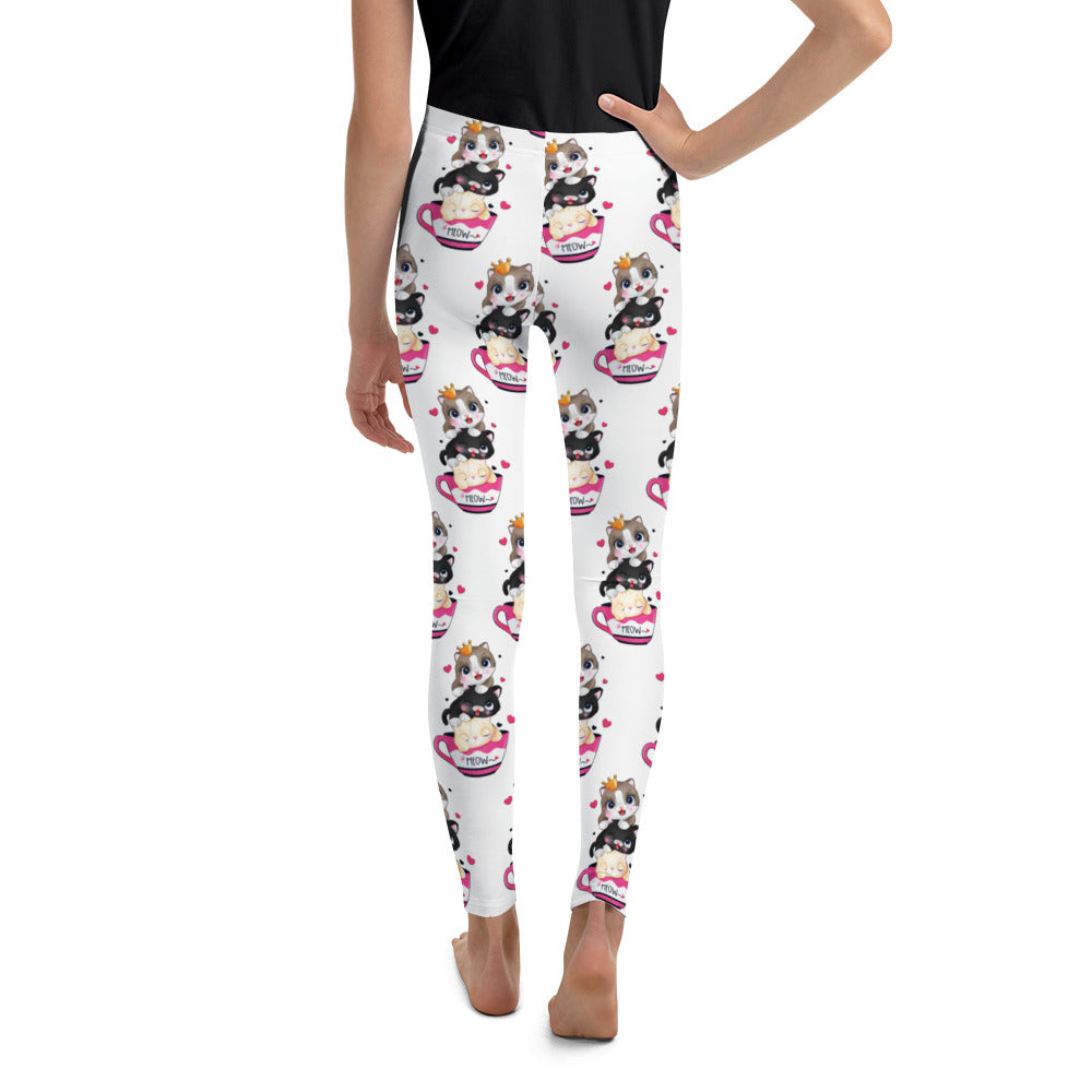 Funny Kitten Cats Playing inside Cup Leggings, No. 0420