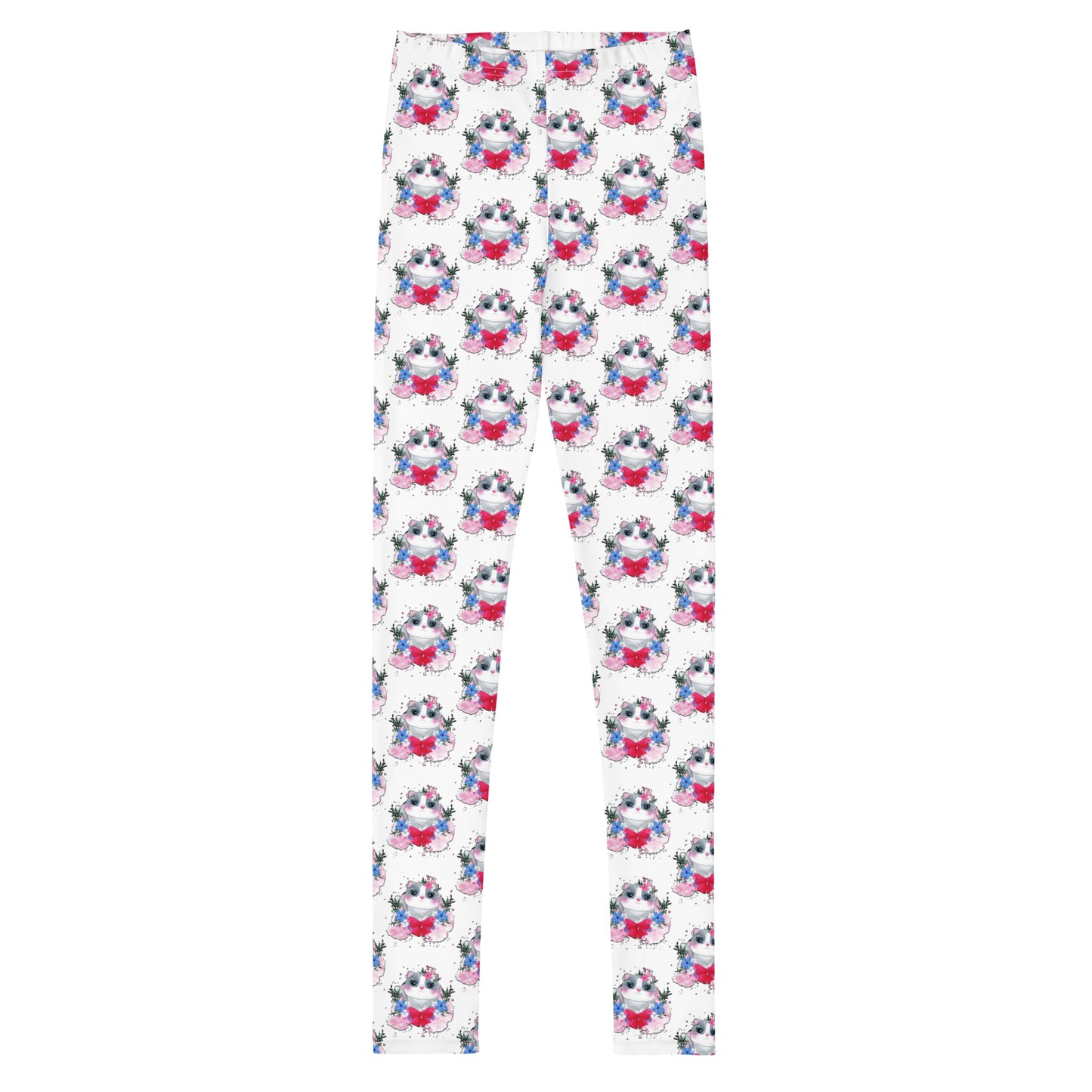 Cute Kitty Cat with Flowers Leggings, No. 0328