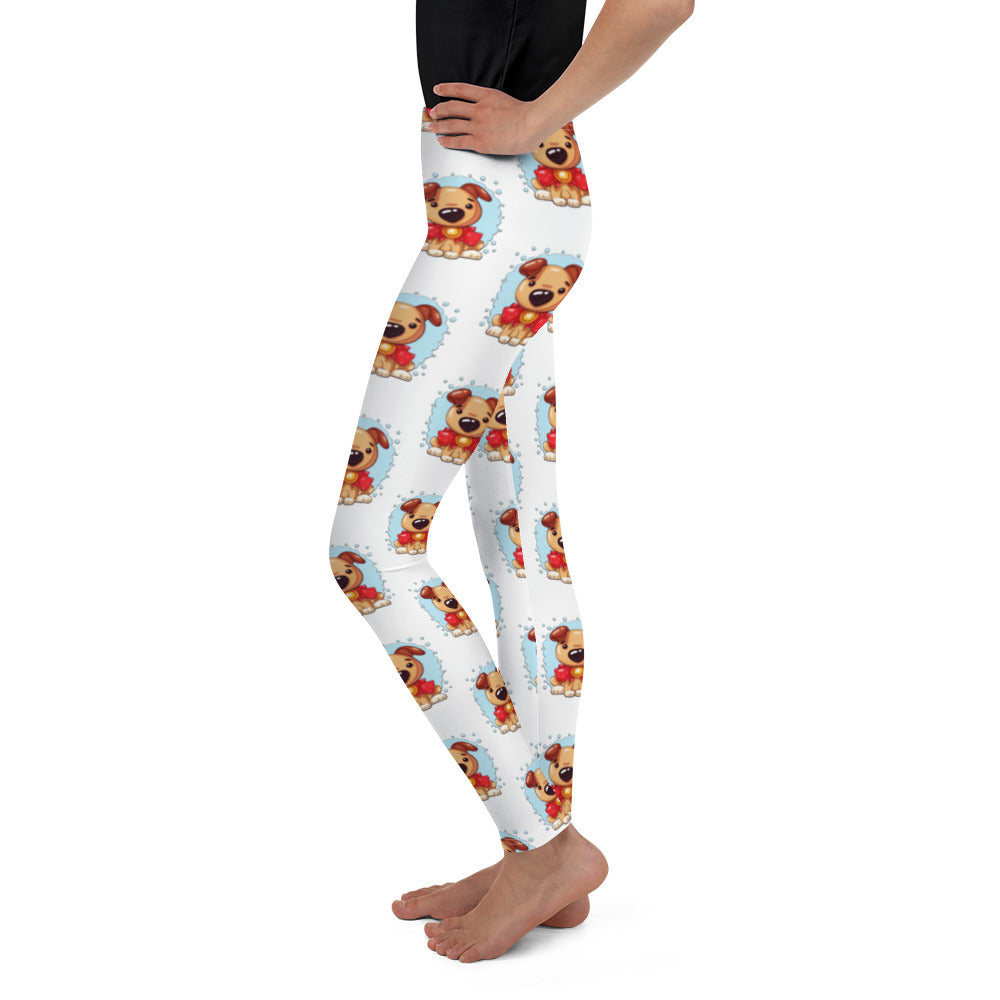 Cute Puppy Dog with Medal Leggings, No. 0373