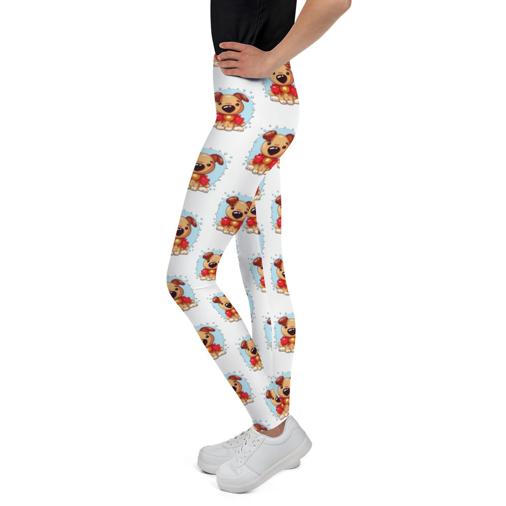 Cute Puppy Dog with Medal Leggings, No. 0373