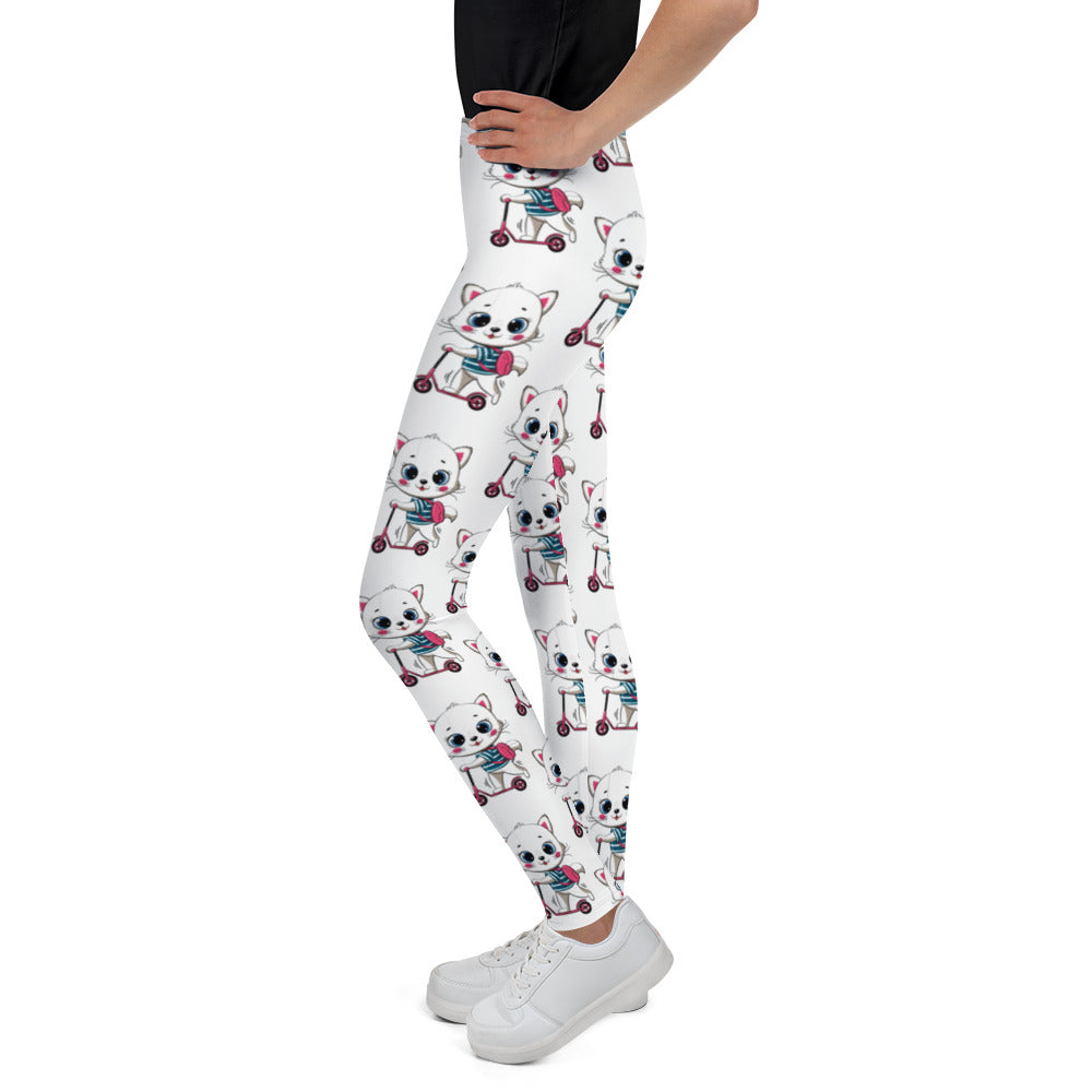 Cute Cat with Scooter Leggings, No. 0285