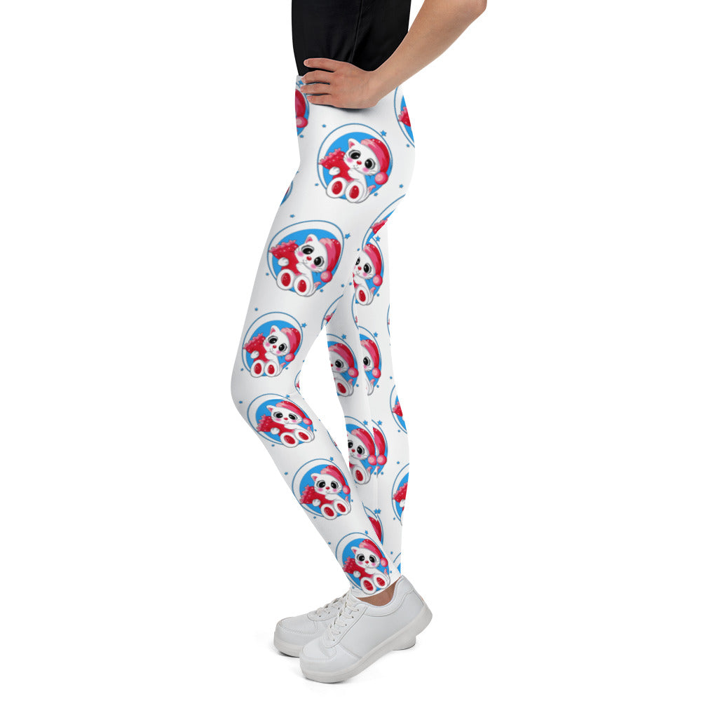 Cute Kitty Cat with Pink Pillow Leggings, No. 0331