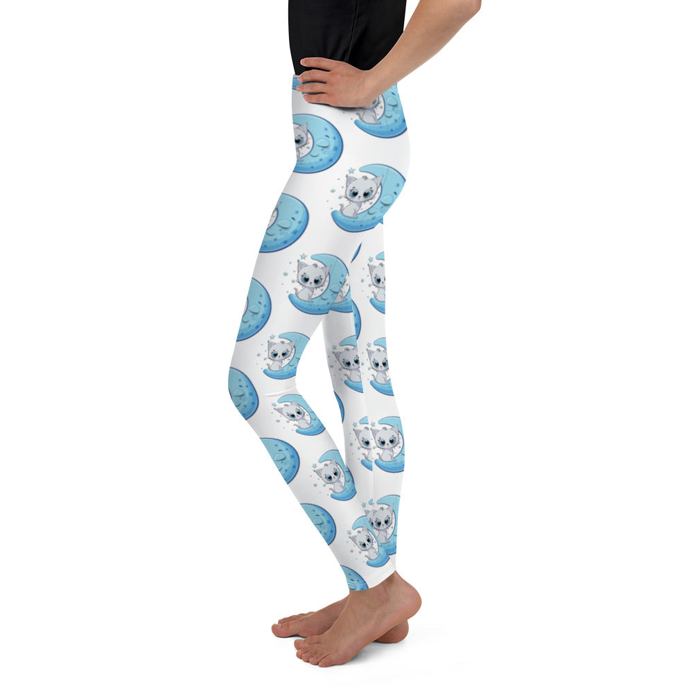 Funny Baby Cat Sitting on Moon Leggings, No. 0245