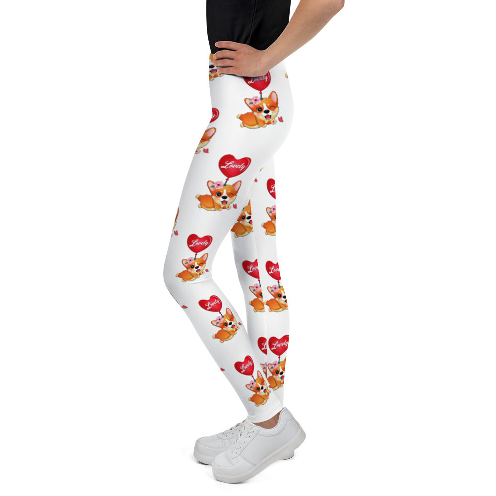 Corgi Dog Flying with Balloon Leggings, No. 0054