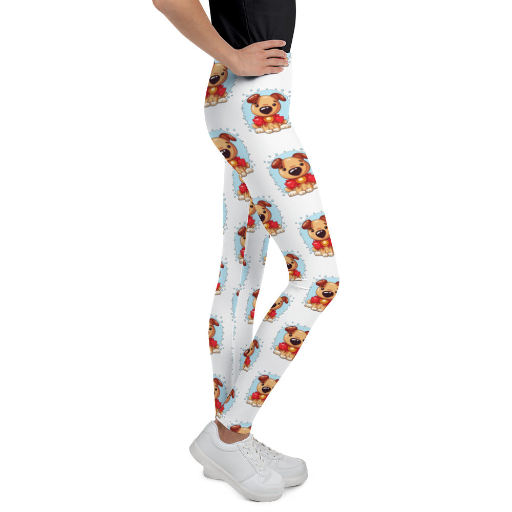 Cute Puppy Dog with Medal Leggings, No. 0373