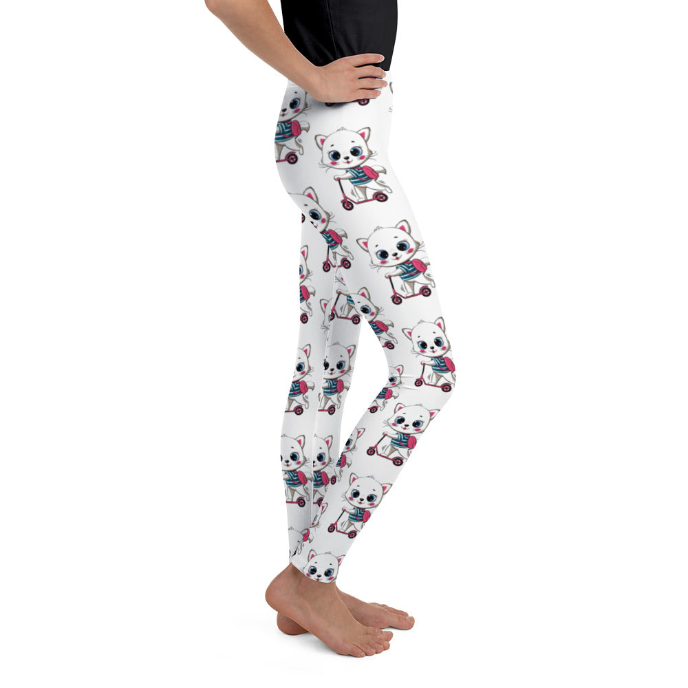 Cute Cat with Scooter Leggings, No. 0285