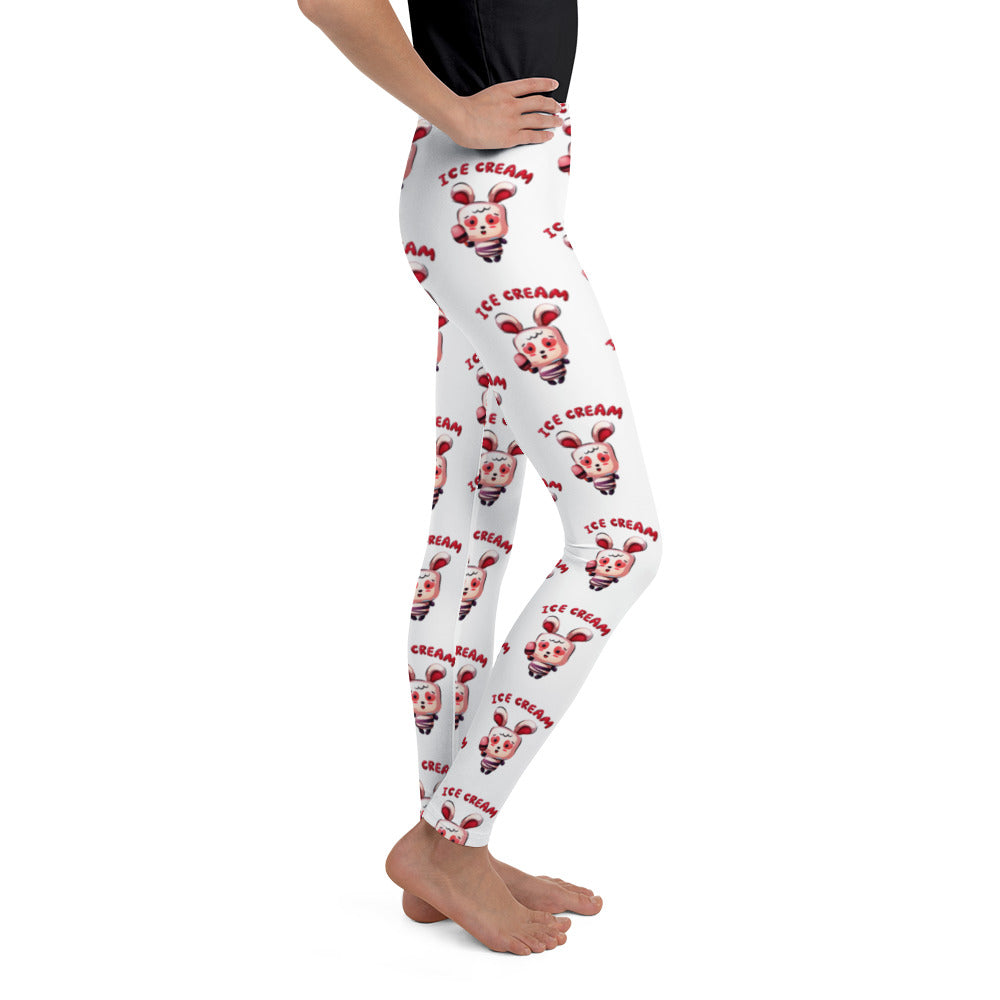 Cute Rabbit Eating Ice Cream Leggings, No. 0385